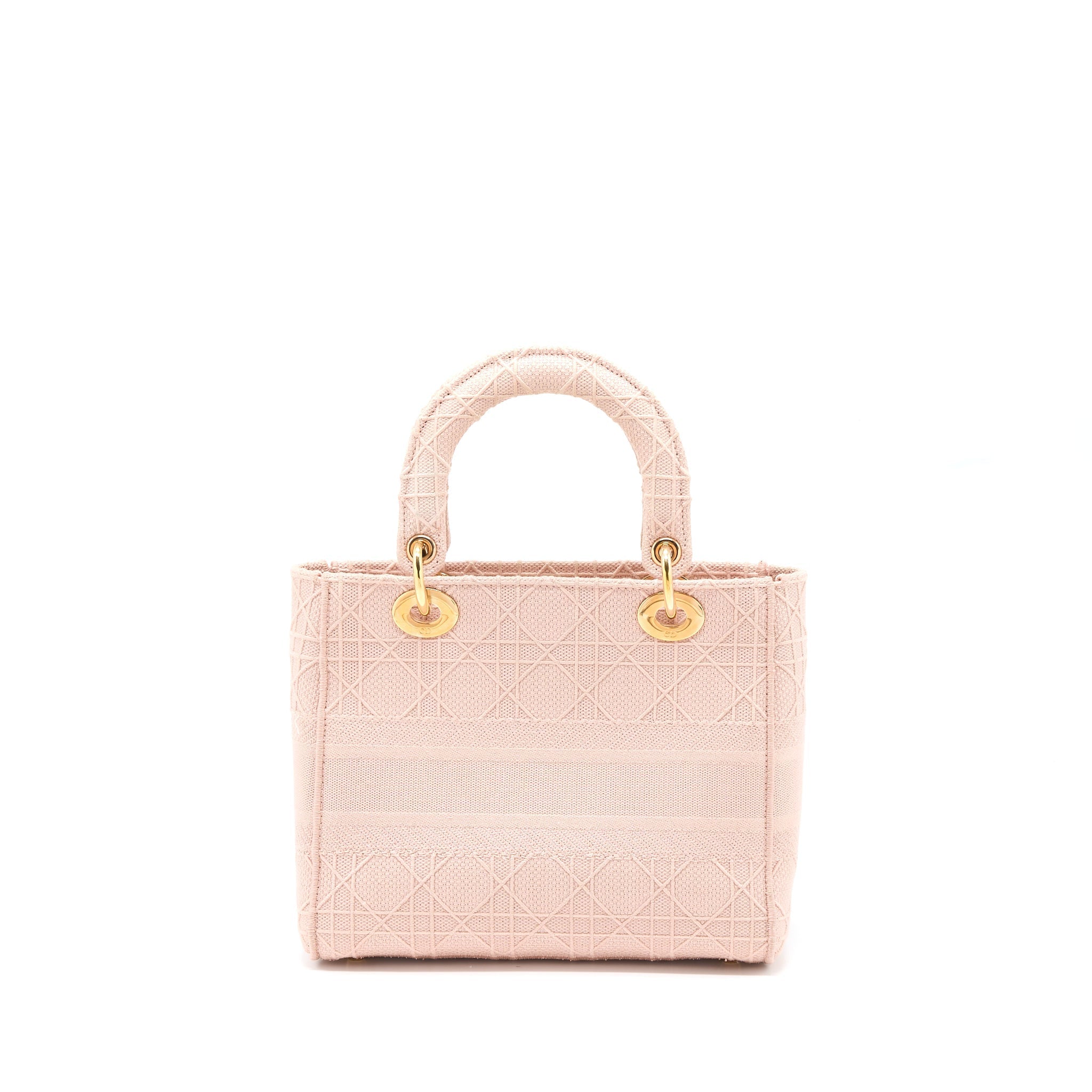 DIOR LADY MEDIUM LADY D-LITE BAG CANNAGE EMBROIDERY ROSEWOOD PINK HARDWARE