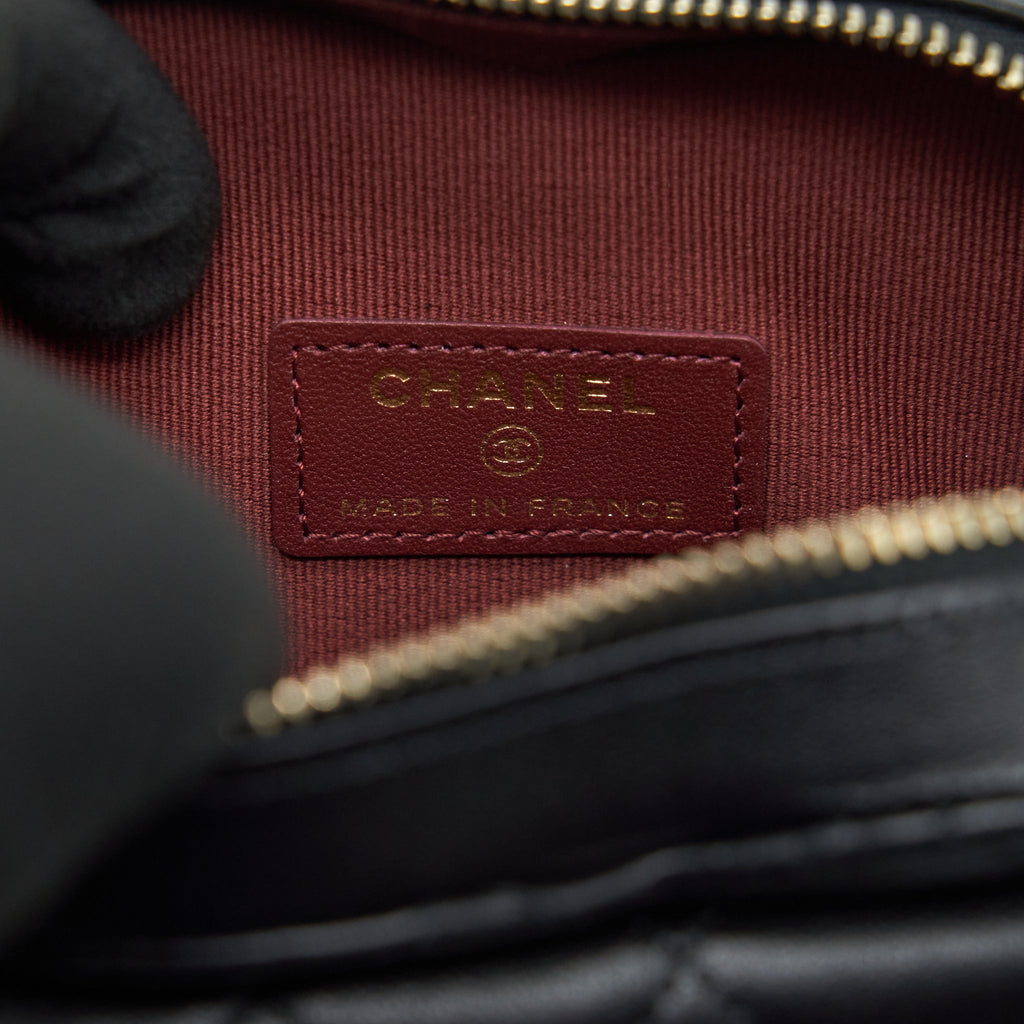 CHANEL 22S SMALL HEART BAG LAMBSKIN BLACK LGHW
