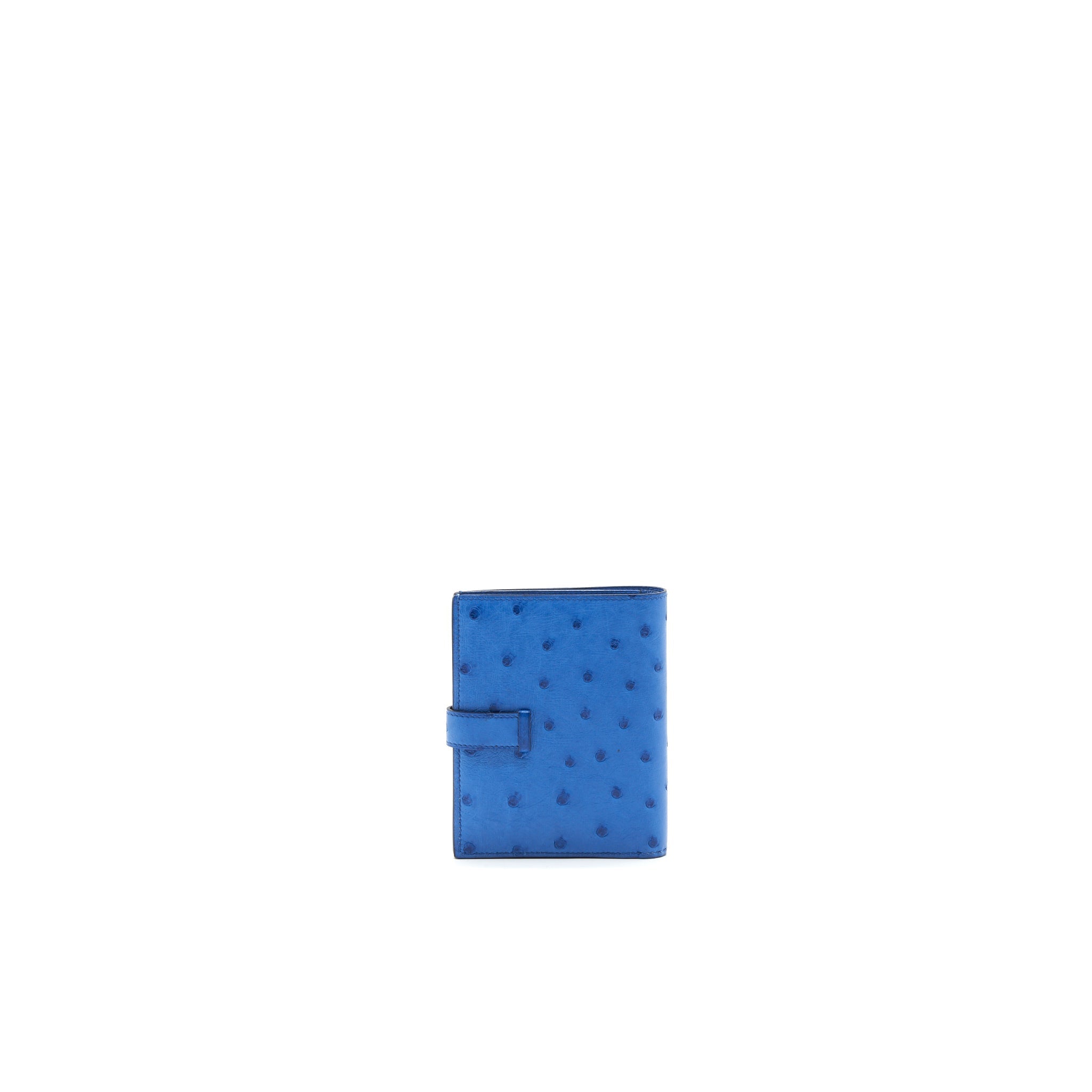 HERMES BEARN COMPACT WALLET OSTRICH 7Q MYKONOS