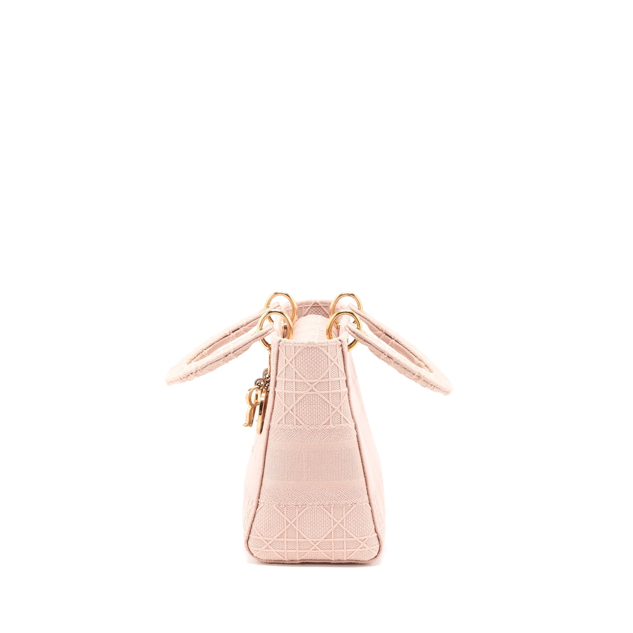 DIOR LADY MEDIUM LADY D-LITE BAG CANNAGE EMBROIDERY ROSEWOOD PINK HARDWARE