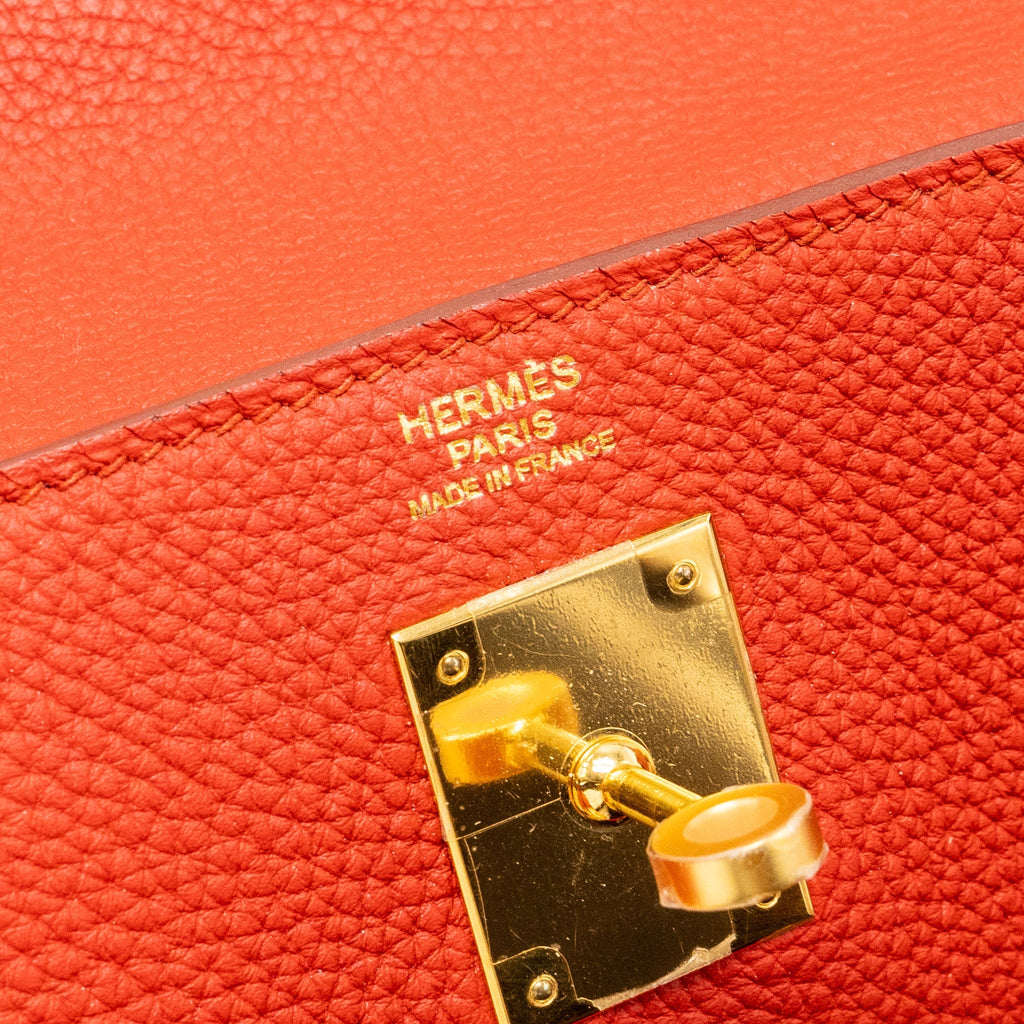 HERMES KELLY 32 TOGO 5E VERMILLION GHW