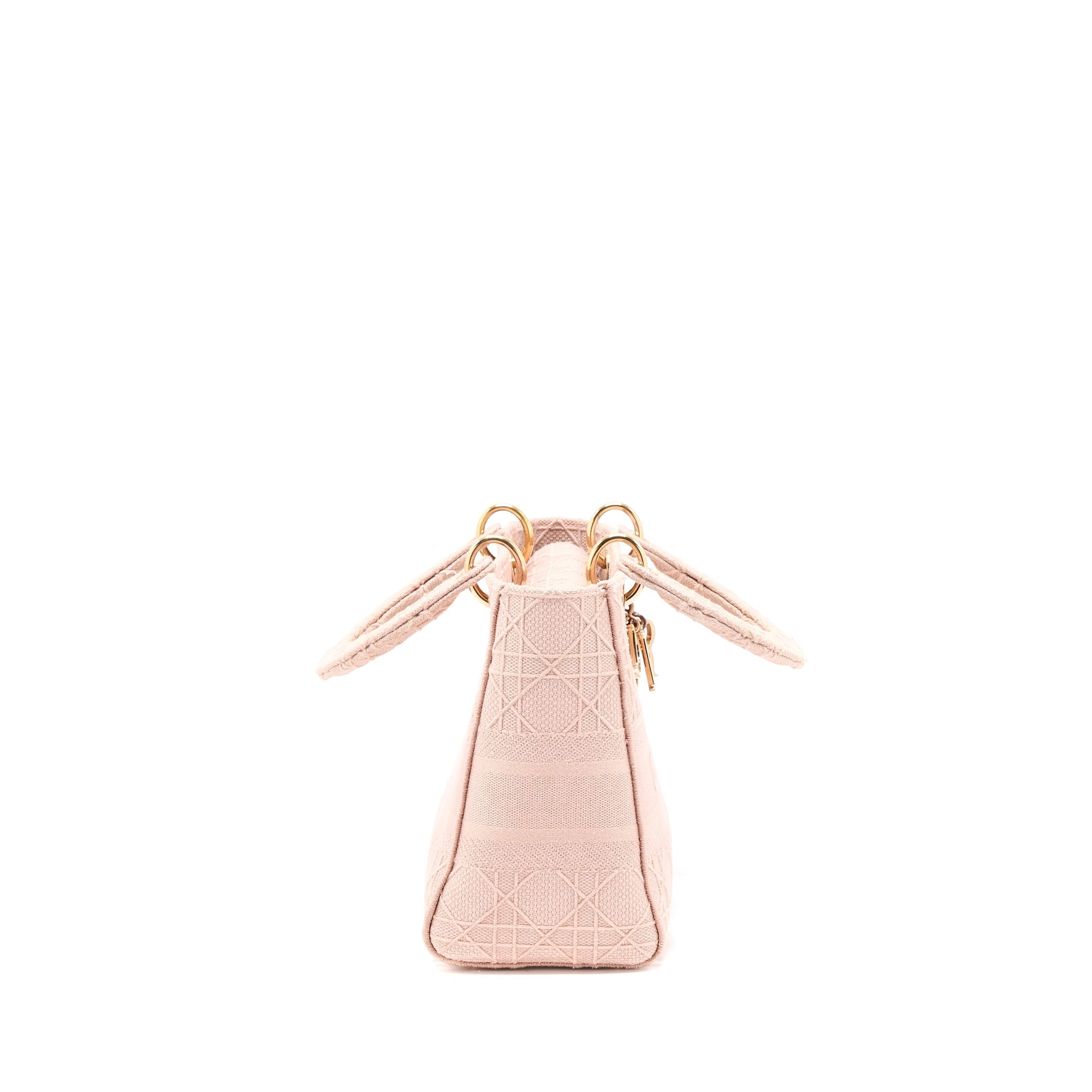 DIOR LADY MEDIUM LADY D-LITE BAG CANNAGE EMBROIDERY ROSEWOOD PINK HARDWARE
