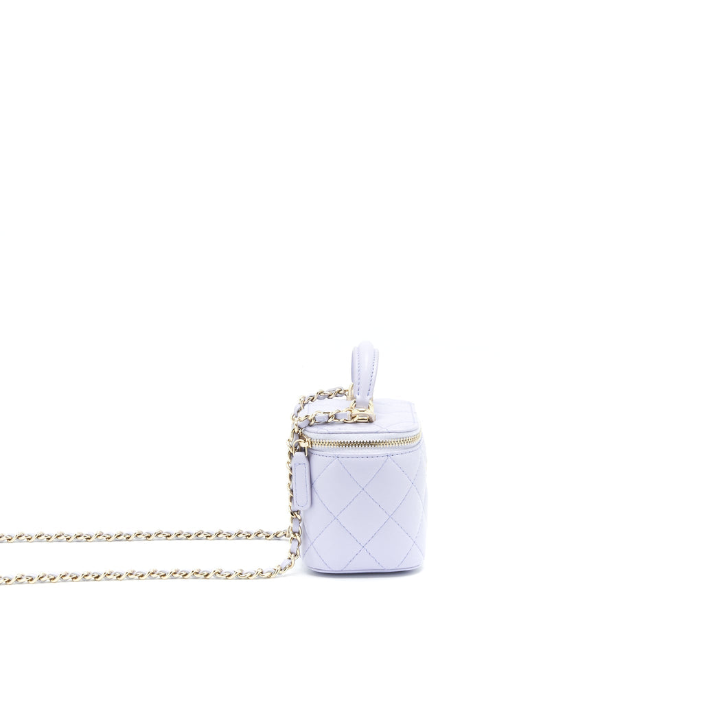 CHANEL 21K MINI TOP HANDLE VANITY WITH CHAIN LIGHT PURPLE LGHW