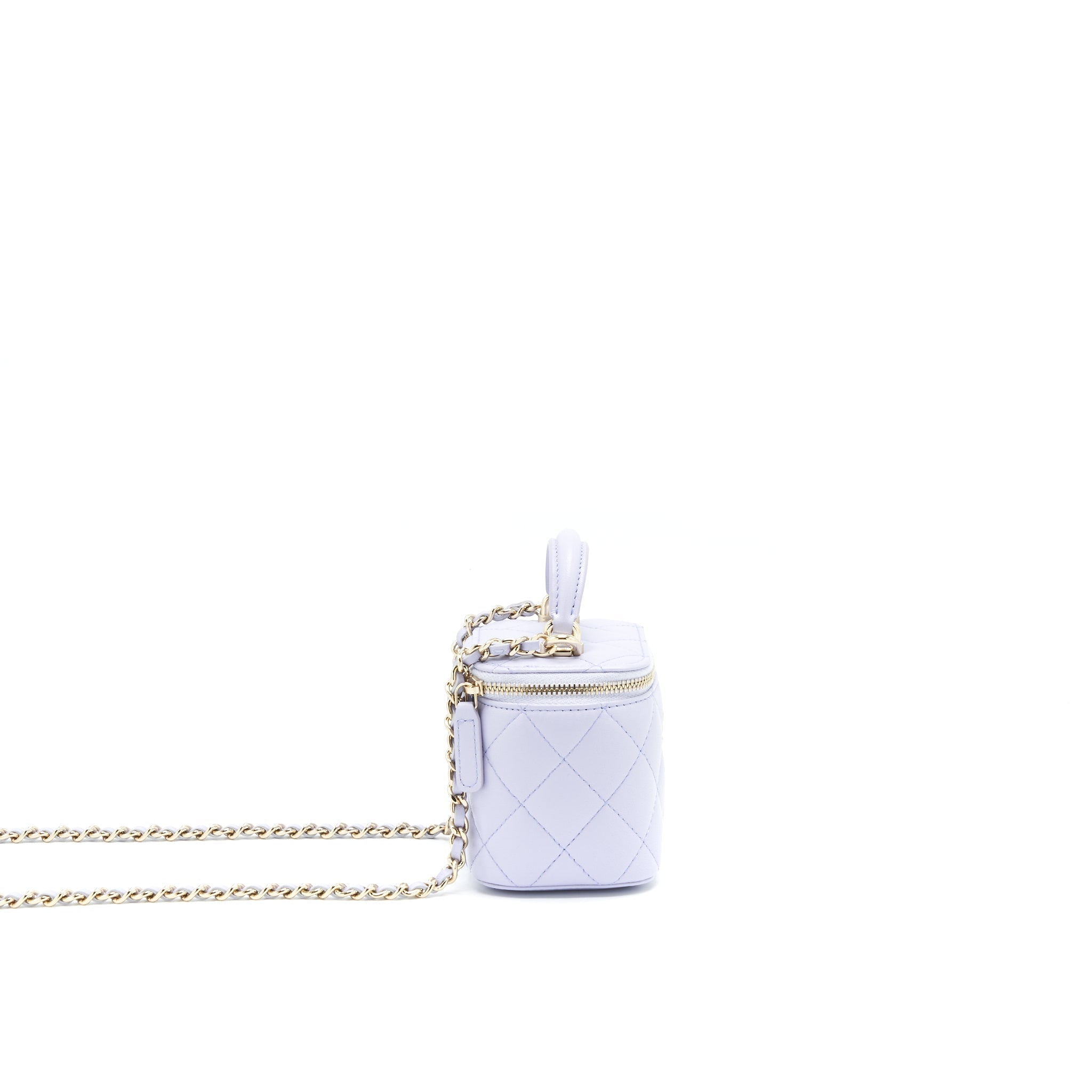 CHANEL 21K MINI TOP HANDLE VANITY WITH CHAIN LIGHT PURPLE LGHW