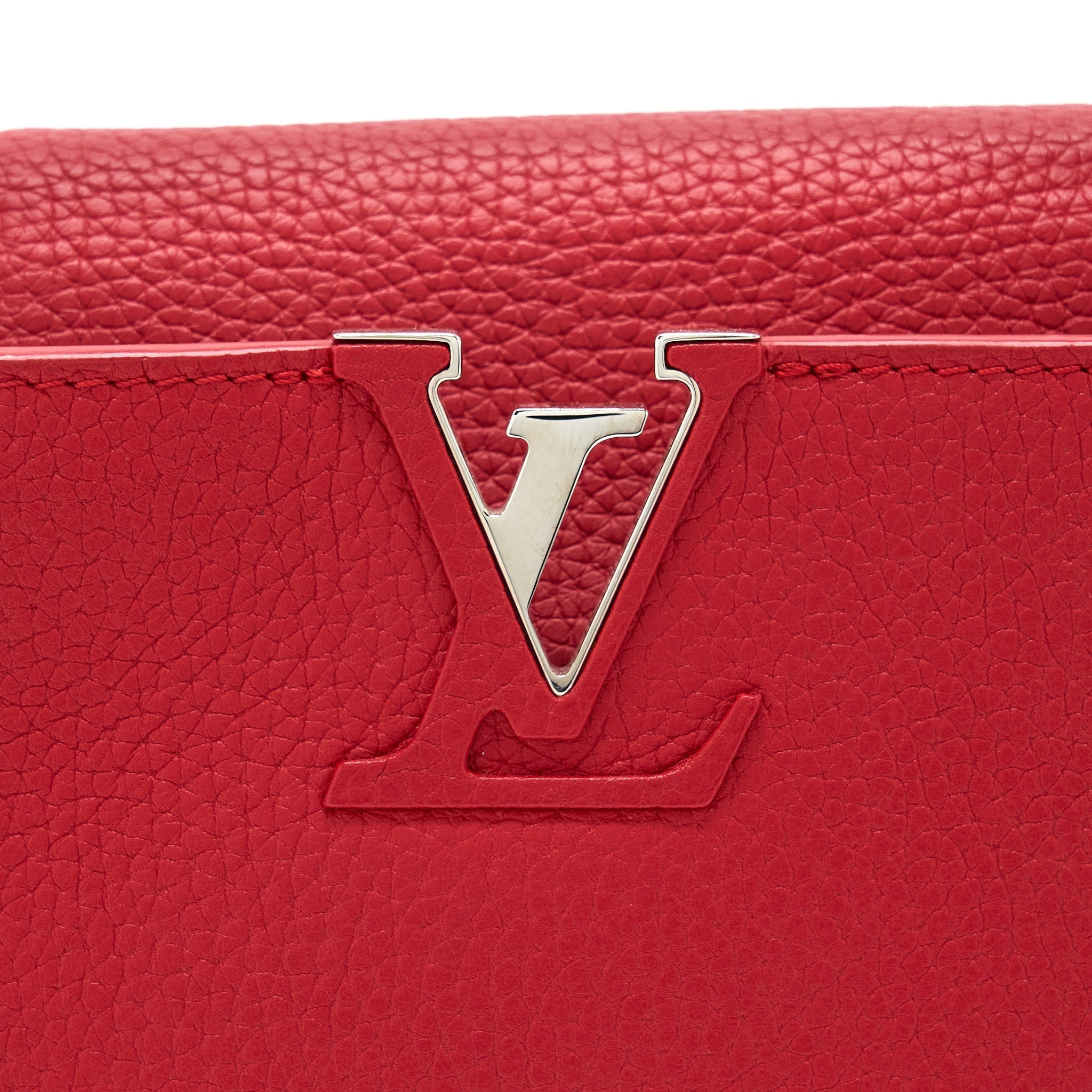 LOUIS VUITTON CAPUCINES BB TAURILLON RED GHW
