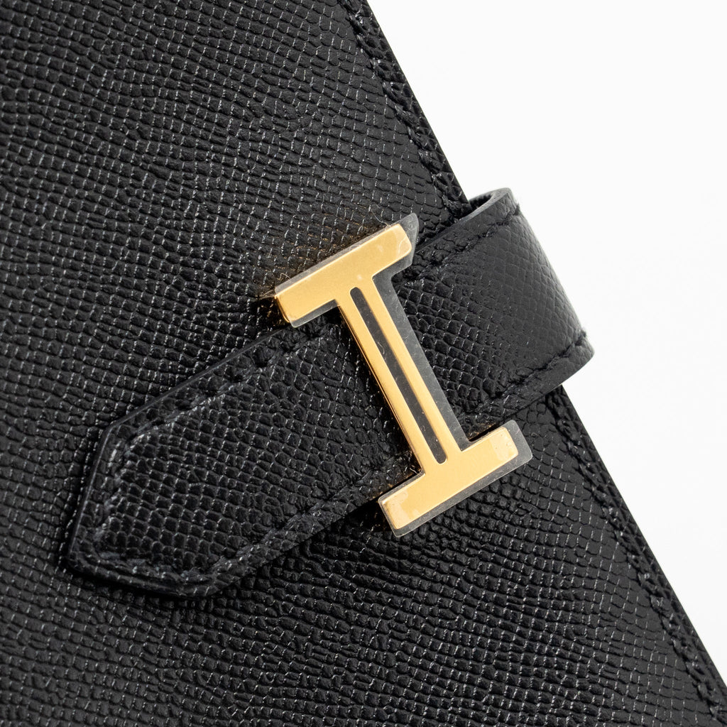 HERMES BEARN CARD HOLDER MADAME BLACK GHW