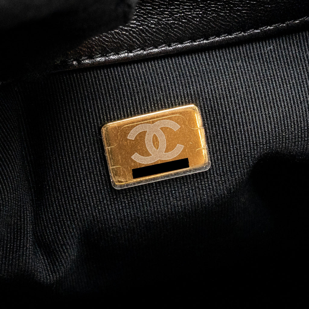 CHANEL LARGE HOBO BAG LAMBSKIN BLACK GHW (MICROCHIP)