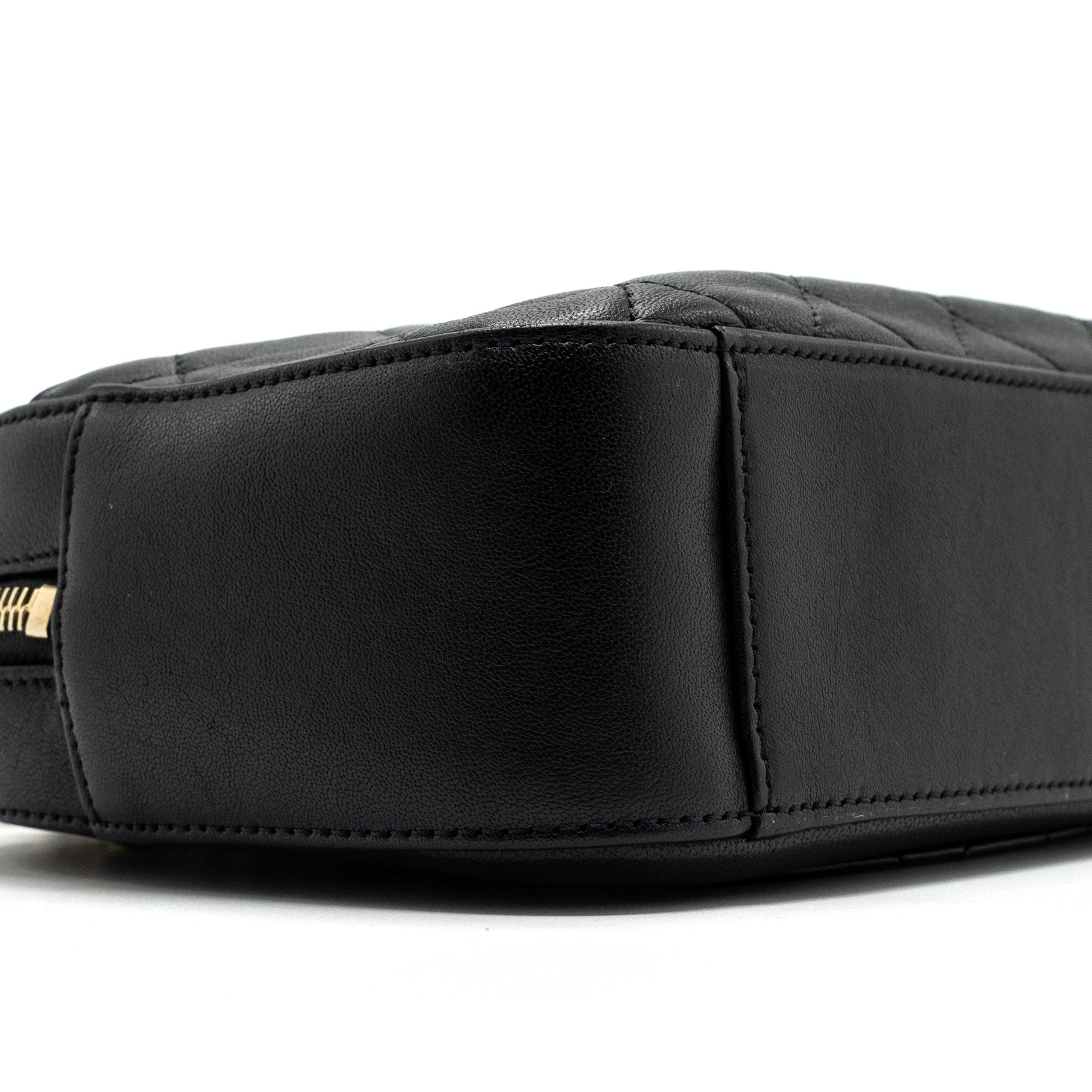 CHANEL CC CHAIN LOGO CAMERA BAG LAMBSKIN BLACK GHW