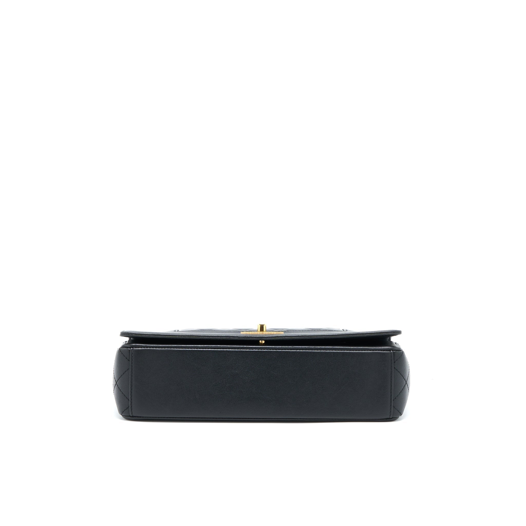 CHANEL SEASONAL QUILTED FLAP BAG CALFKSKIN BLACK MULTICOLOUR HARDWARE