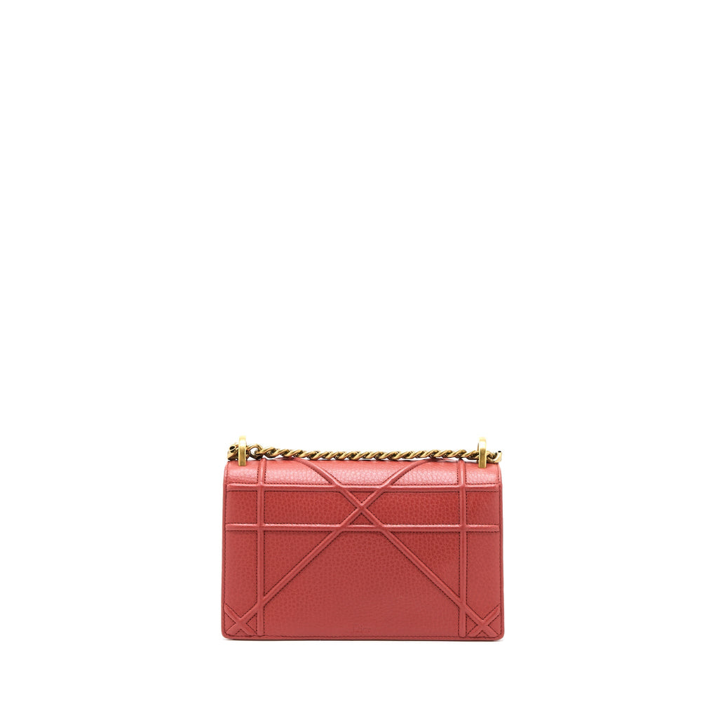 DIOR SMALL DIORAMA CALFSKIN RED BRUSHED GHW