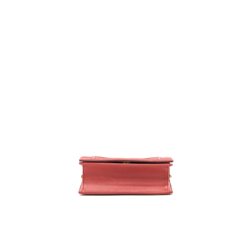 DIOR SMALL DIORAMA CALFSKIN RED BRUSHED GHW