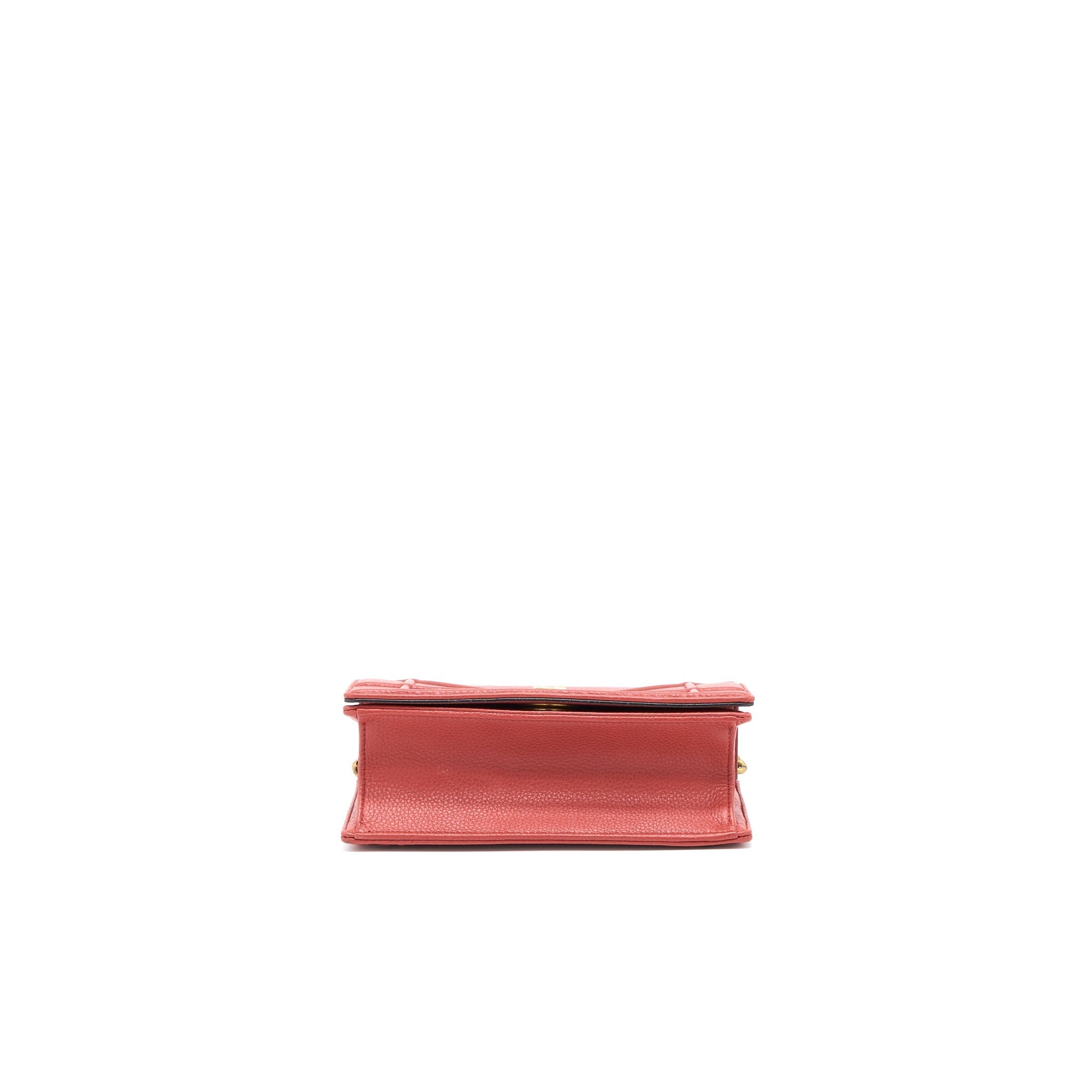 DIOR SMALL DIORAMA CALFSKIN RED BRUSHED GHW