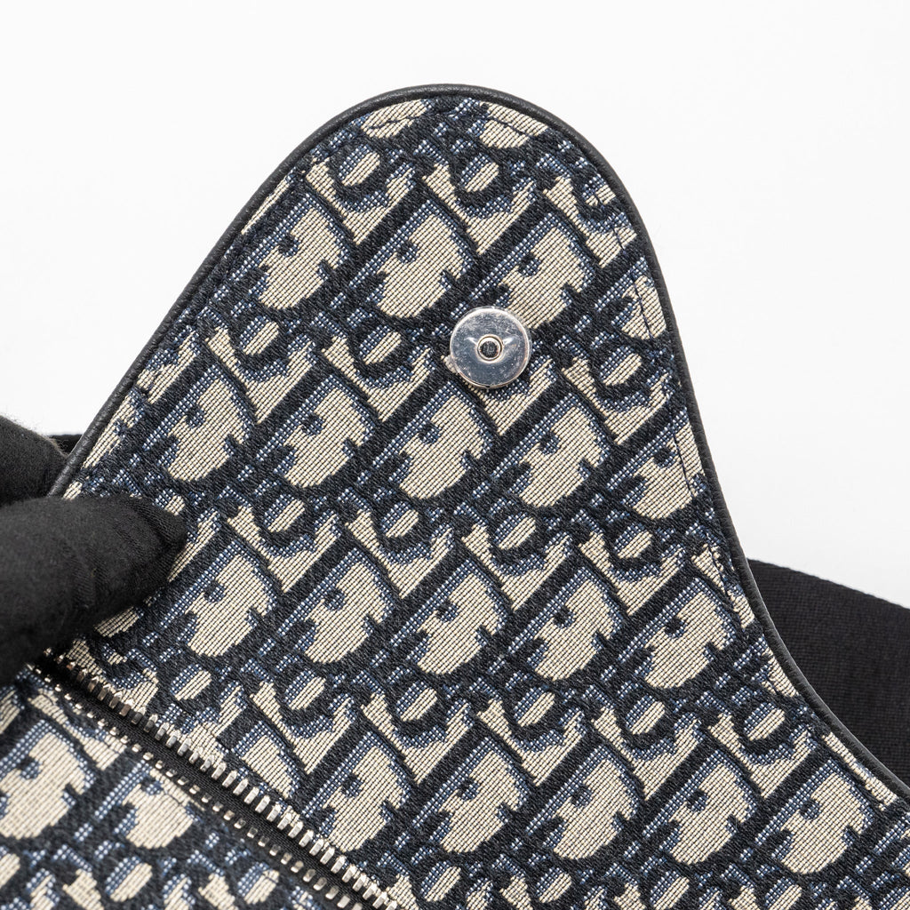 DIOR HOMME SADDLE BAG DIOR OBLIQUE JACQUARD BEIGE/BLACK GHW