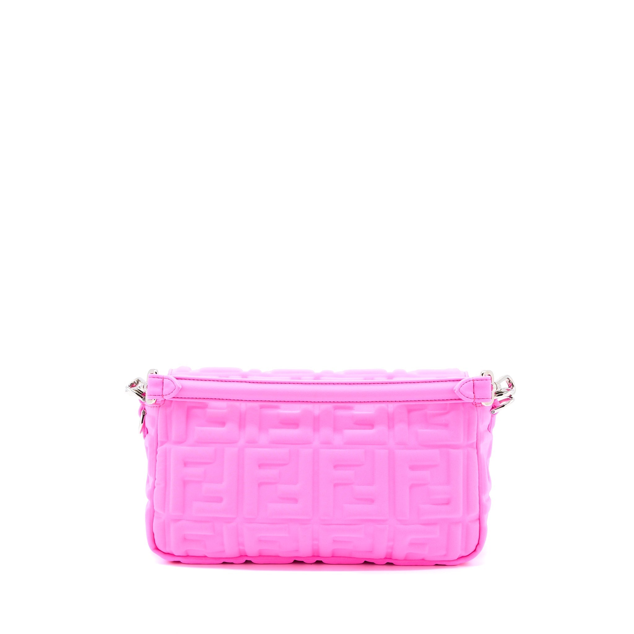 FENDI BAGUETTE BAG LYCRA FF EMBOSSED BRIGHT PINK SHW