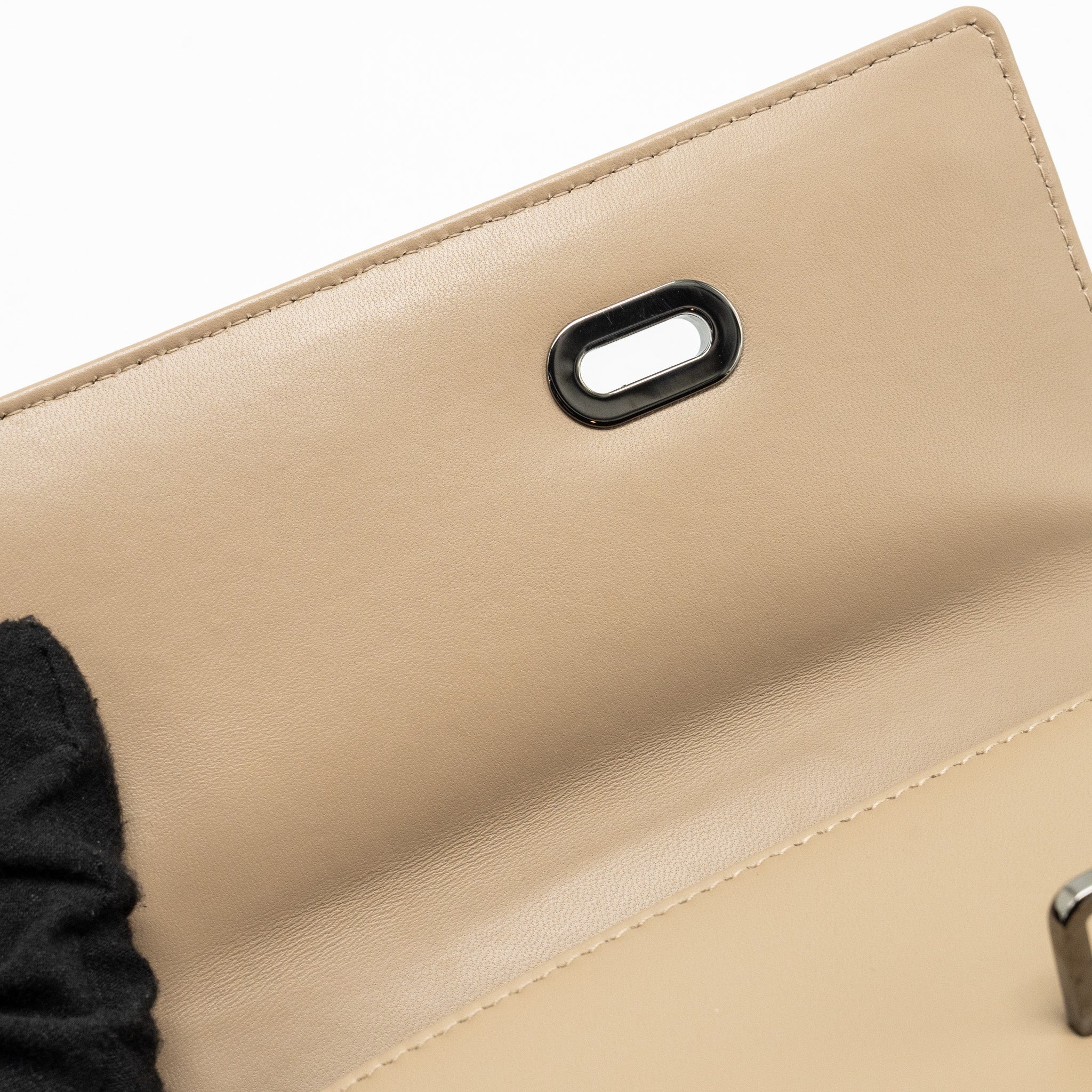 DIOR 30 MONTAIGNE POUCH WITH SHOULDER STRAP LAMBSKIN BEIGE BLACK HARDWARE