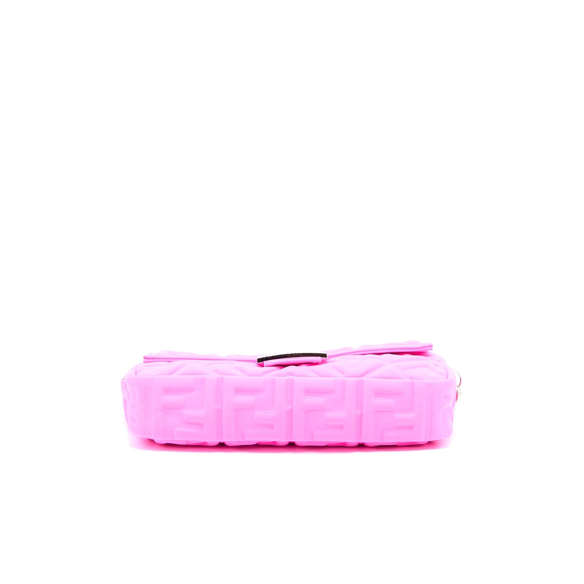 FENDI BAGUETTE BAG LYCRA FF EMBOSSED BRIGHT PINK SHW