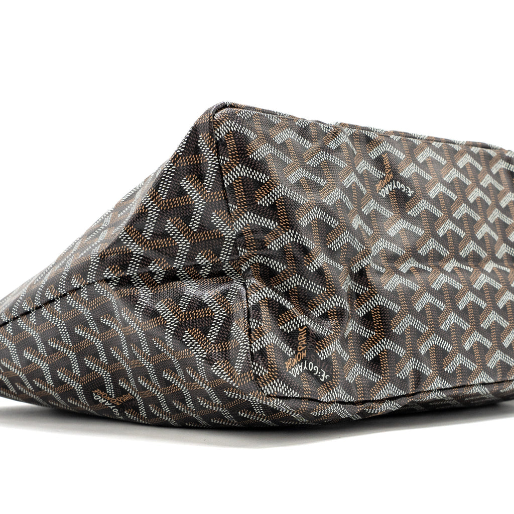 GOYARD SAINT LOUIS PM TOTE BAG GOYARDLINE CANVAS BLACK SHW