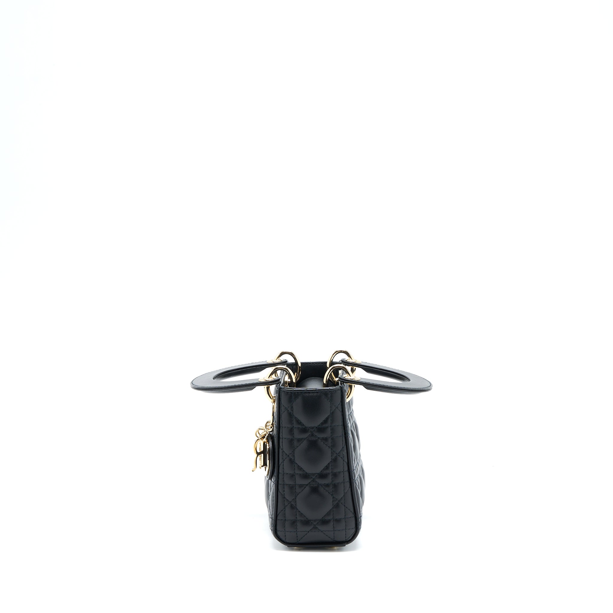 DIOR LADY DIOR MINI LAMBSKIN BLACK LGHW