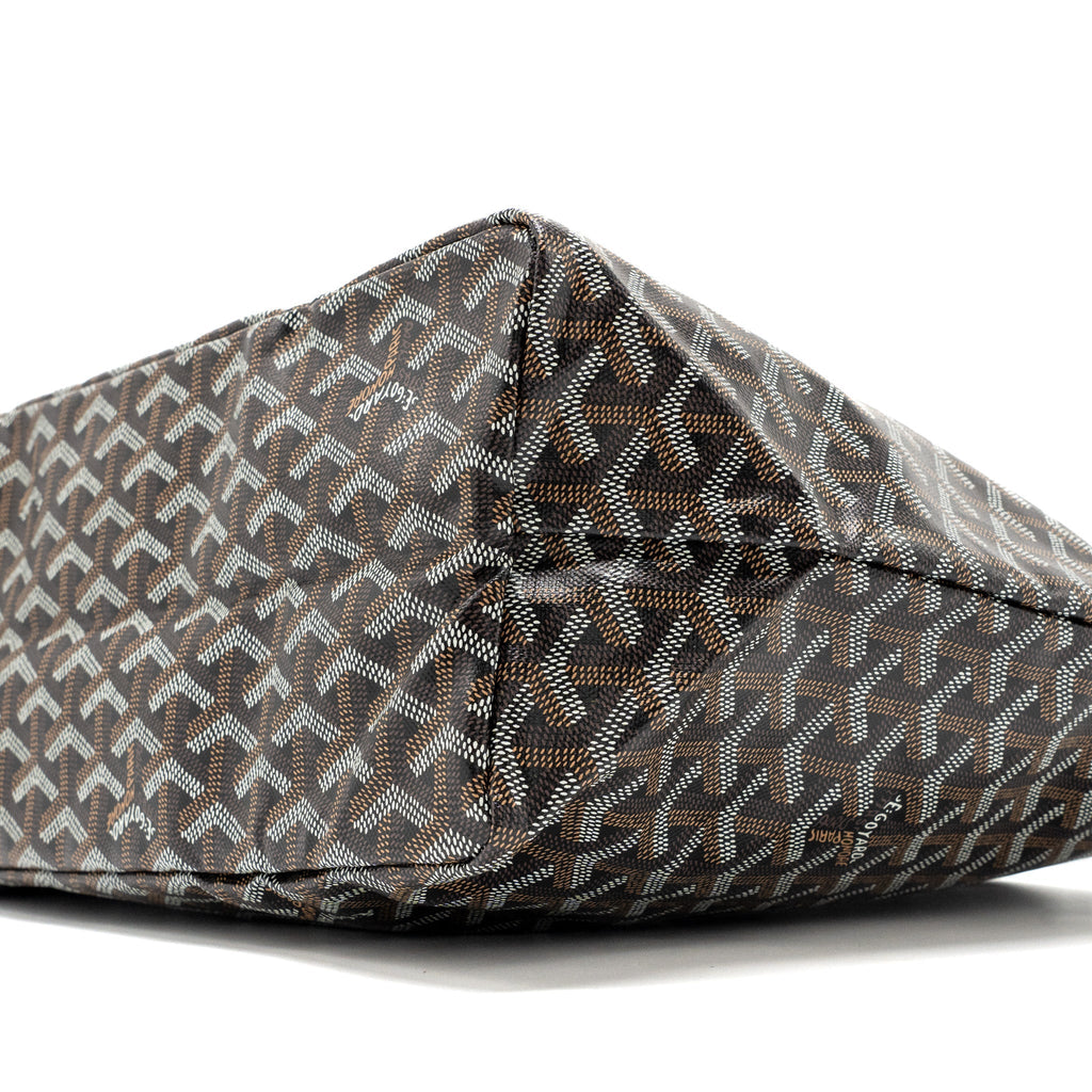 GOYARD SAINT LOUIS PM TOTE BAG GOYARDLINE CANVAS BLACK SHW