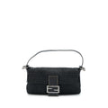 FENDI ZUCCA BAGUETTE CANVAS BLACK WITH SILVER HARDWARE