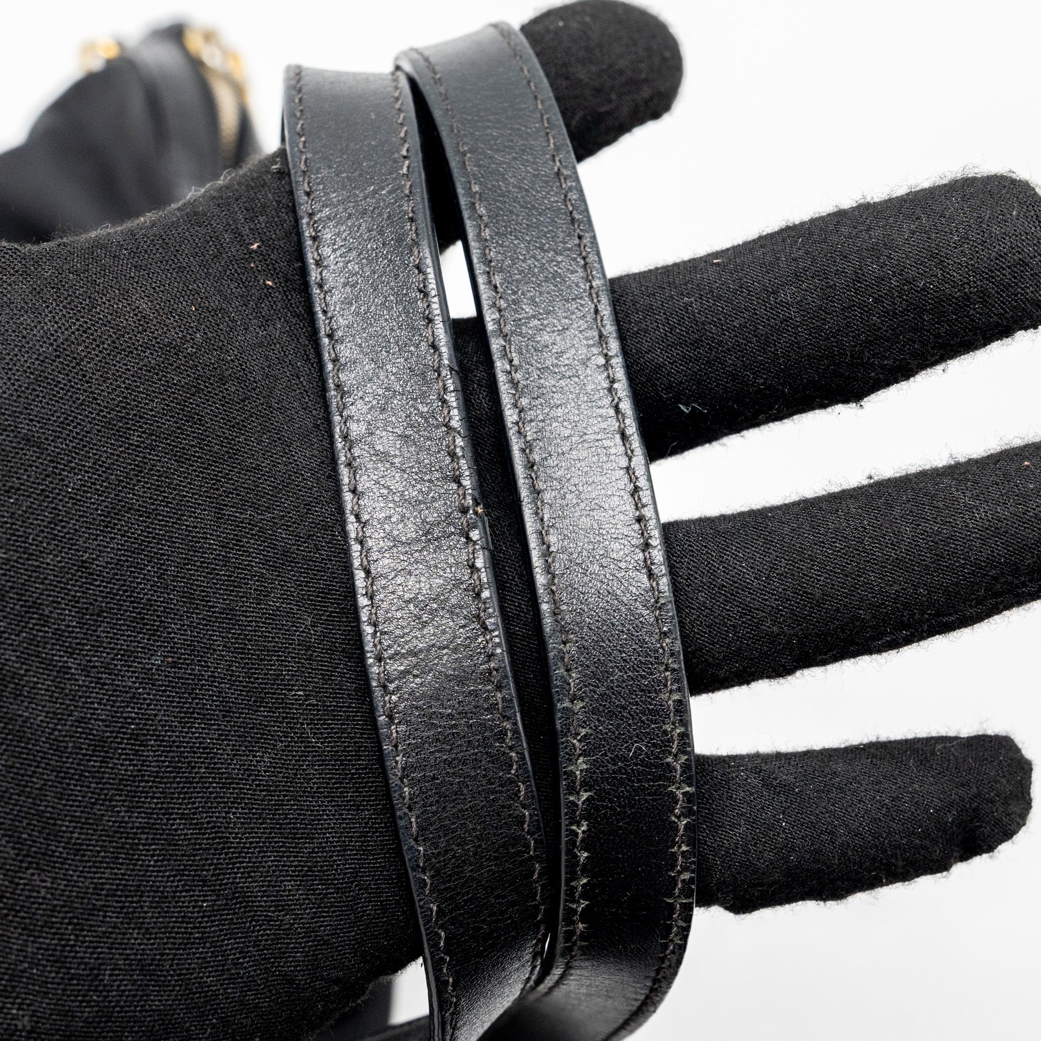 PRADA ZIP NYLON BAG BLACK GHW