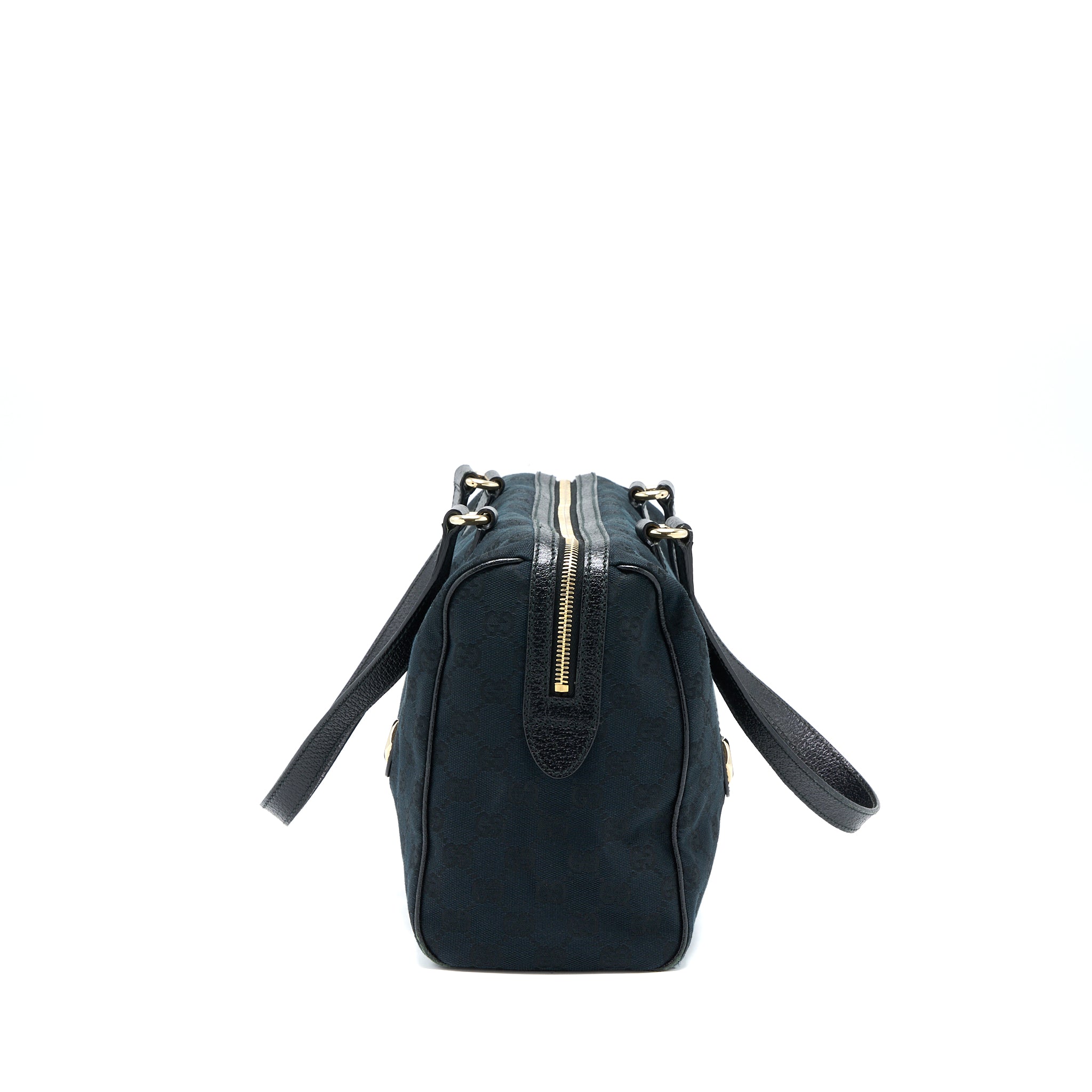 GUCCI BOSTON BAG GG SUPREME FABRIC BLACK SHW