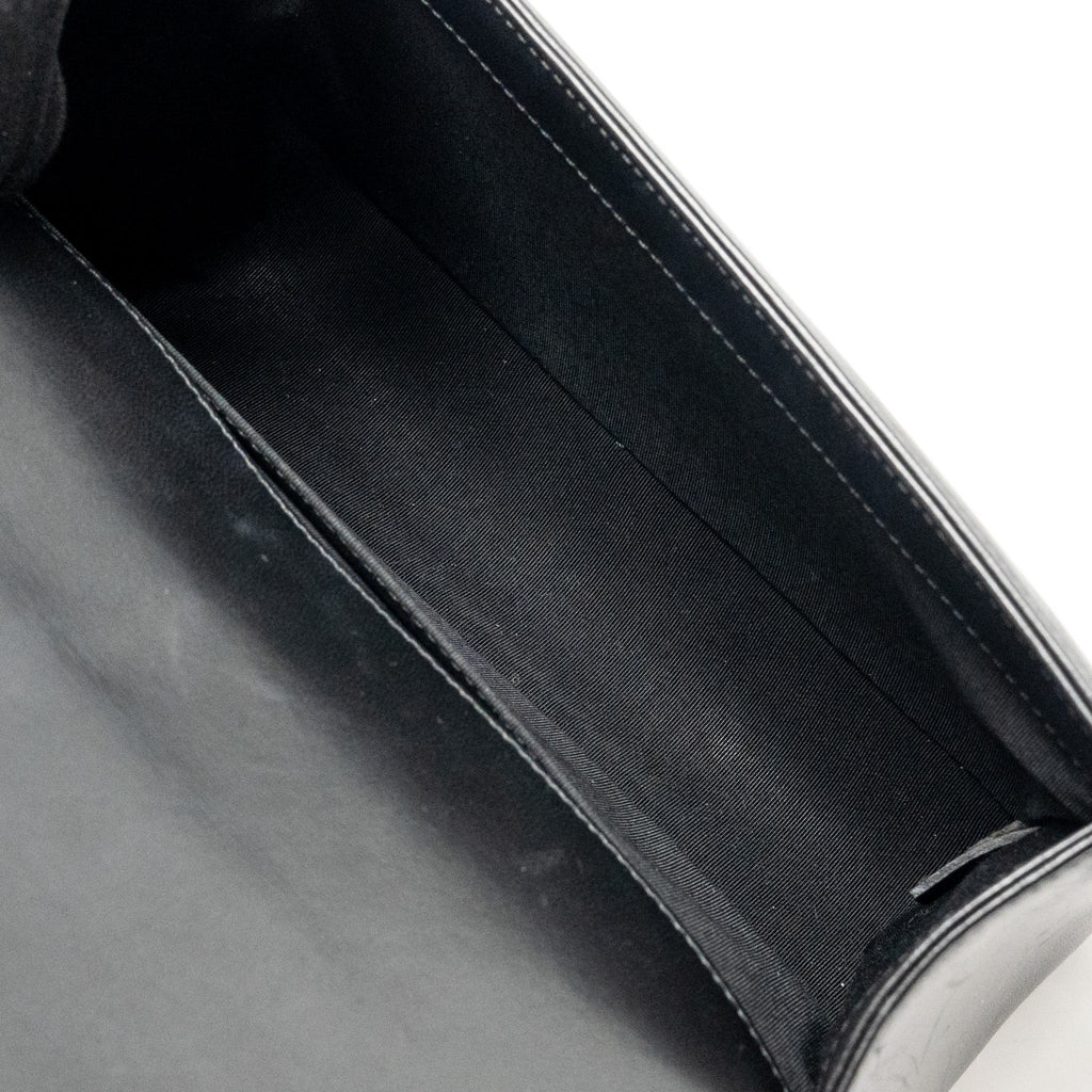 CHANEL MEDIUM BOY BAG LAMBSKIN BLACK RUTHENIUM SHW