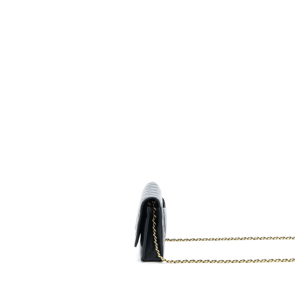 CHANEL CLASSIC WALLET ON CHAIN CAVIAR BLACK GHW
