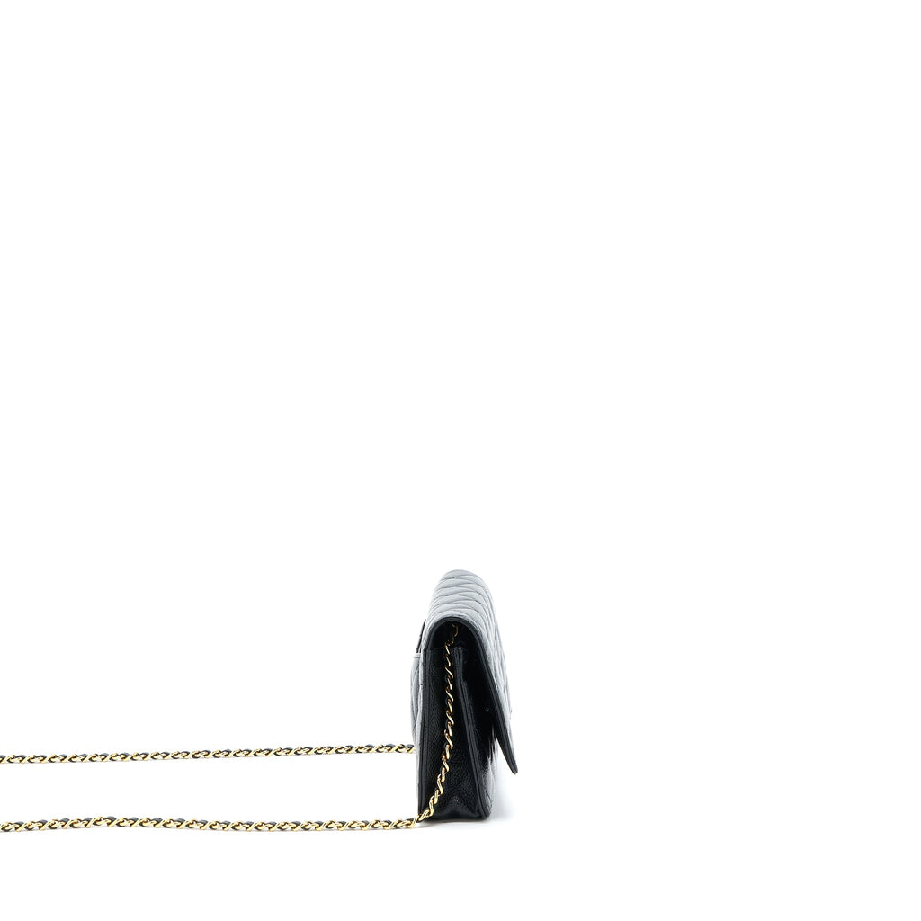 CHANEL CLASSIC WALLET ON CHAIN CAVIAR BLACK GHW