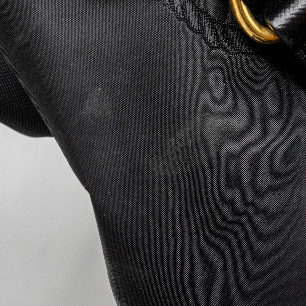 PRADA ZIP NYLON BAG BLACK GHW