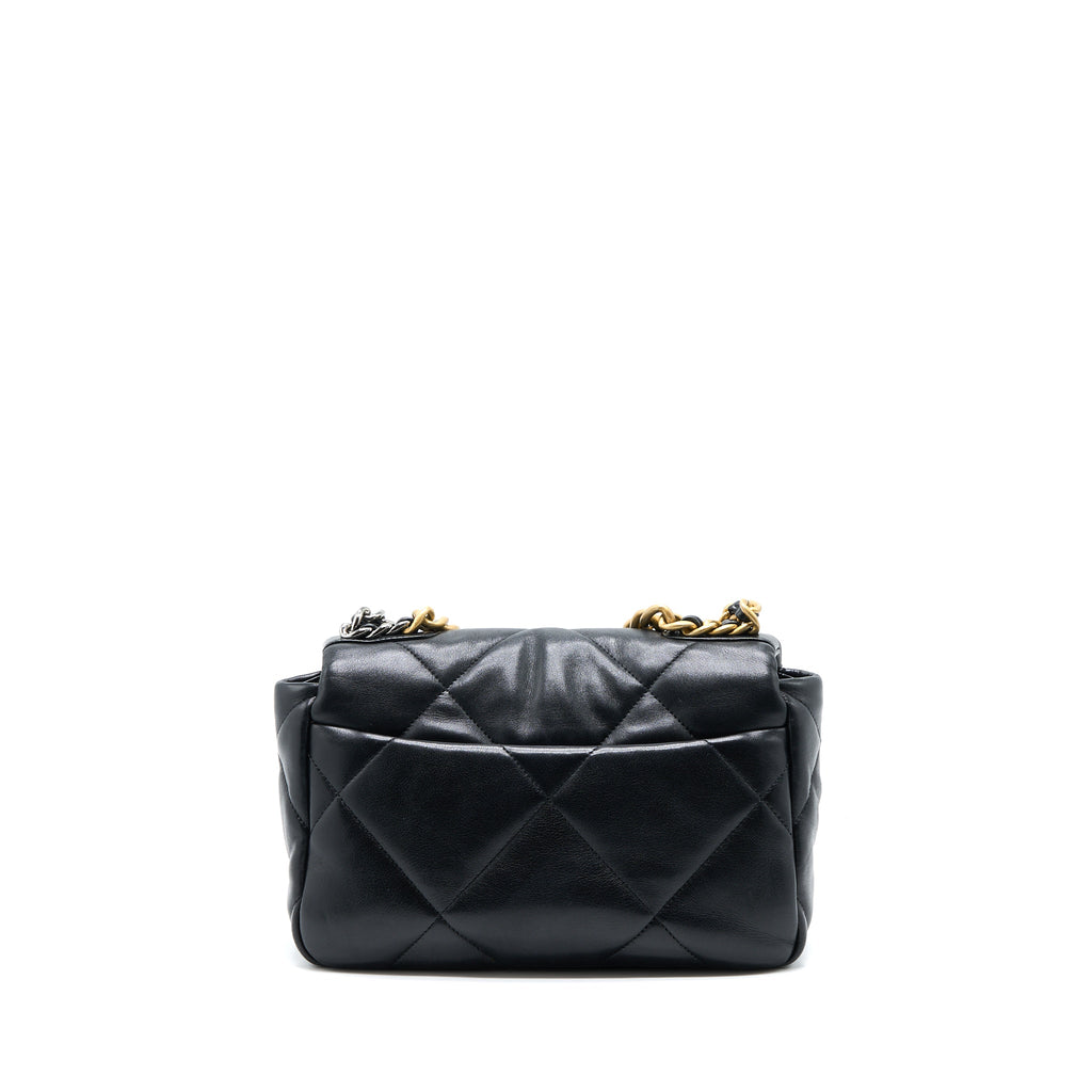 CHANEL SMALL 19 BAG LAMBSKIN BLACK MULTICOLOUR HARDWARE