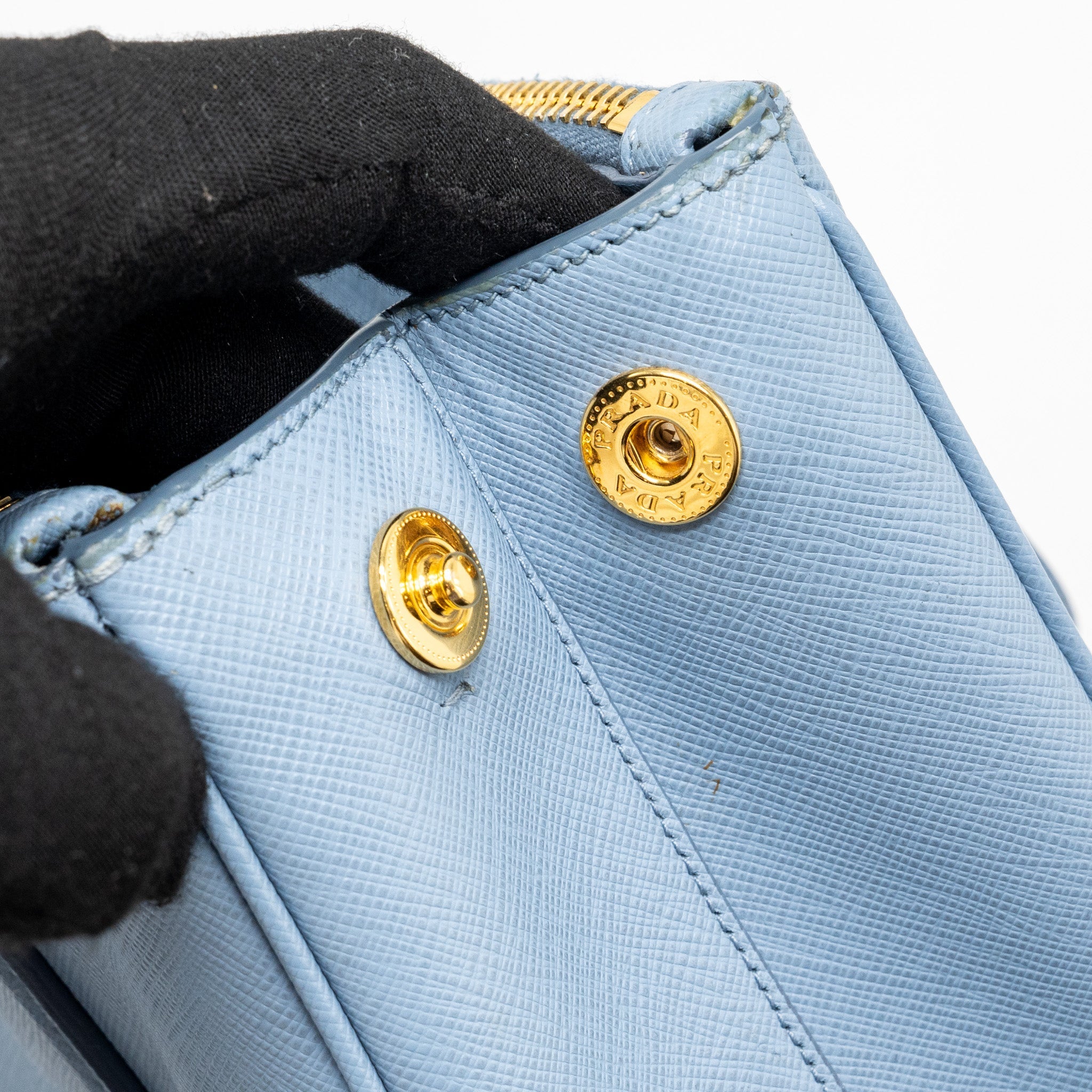 PRADA SMALL SAFFIANO TOTE BAG CALFSKIN LIGHT BLUE GHW