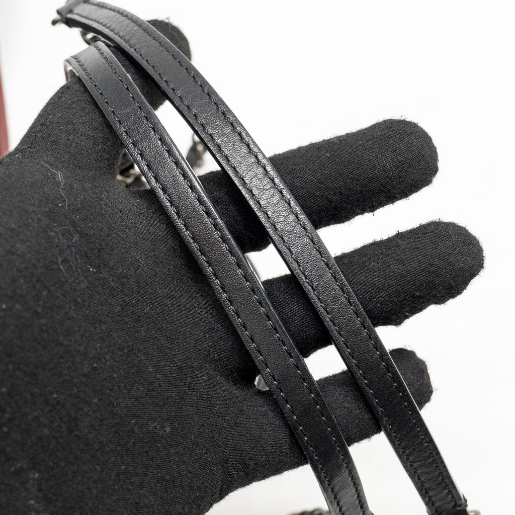 CHANEL ON THE ROAD STITCHED TOTE BAG CALFSKIN BLACK RUTHENIUM SILVER HARDWARE