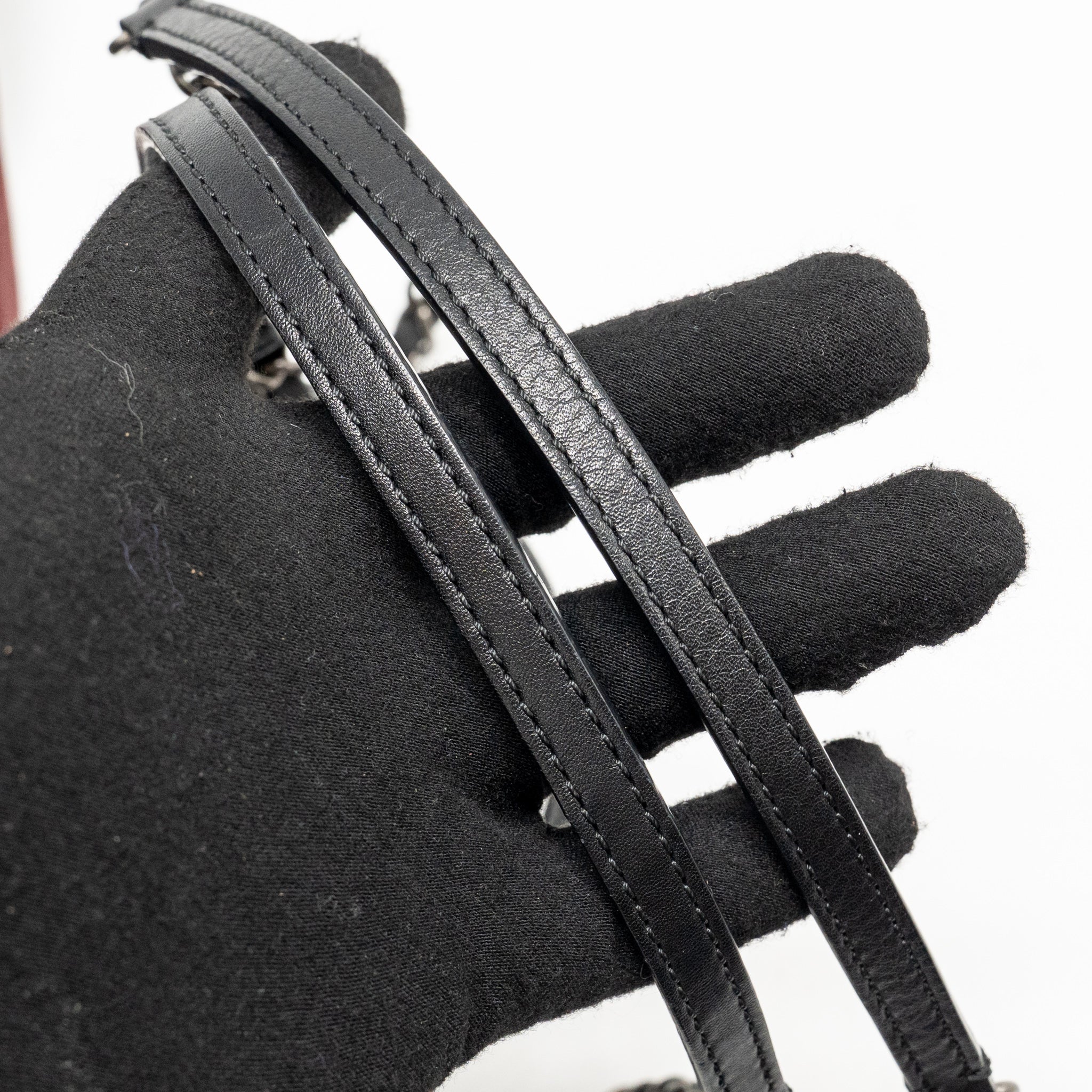 CHANEL ON THE ROAD STITCHED TOTE BAG CALFSKIN BLACK RUTHENIUM SILVER HARDWARE