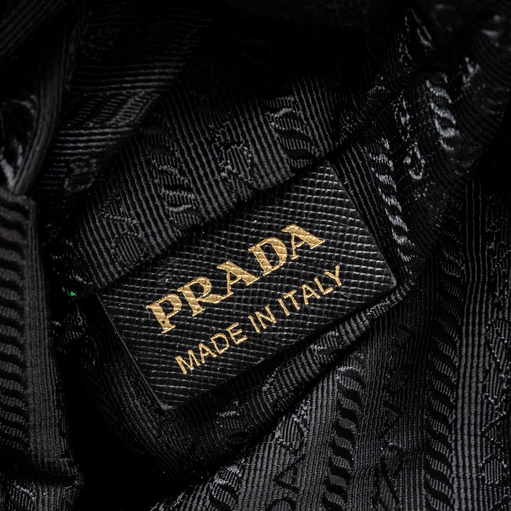 PRADA ZIP NYLON BAG BLACK GHW