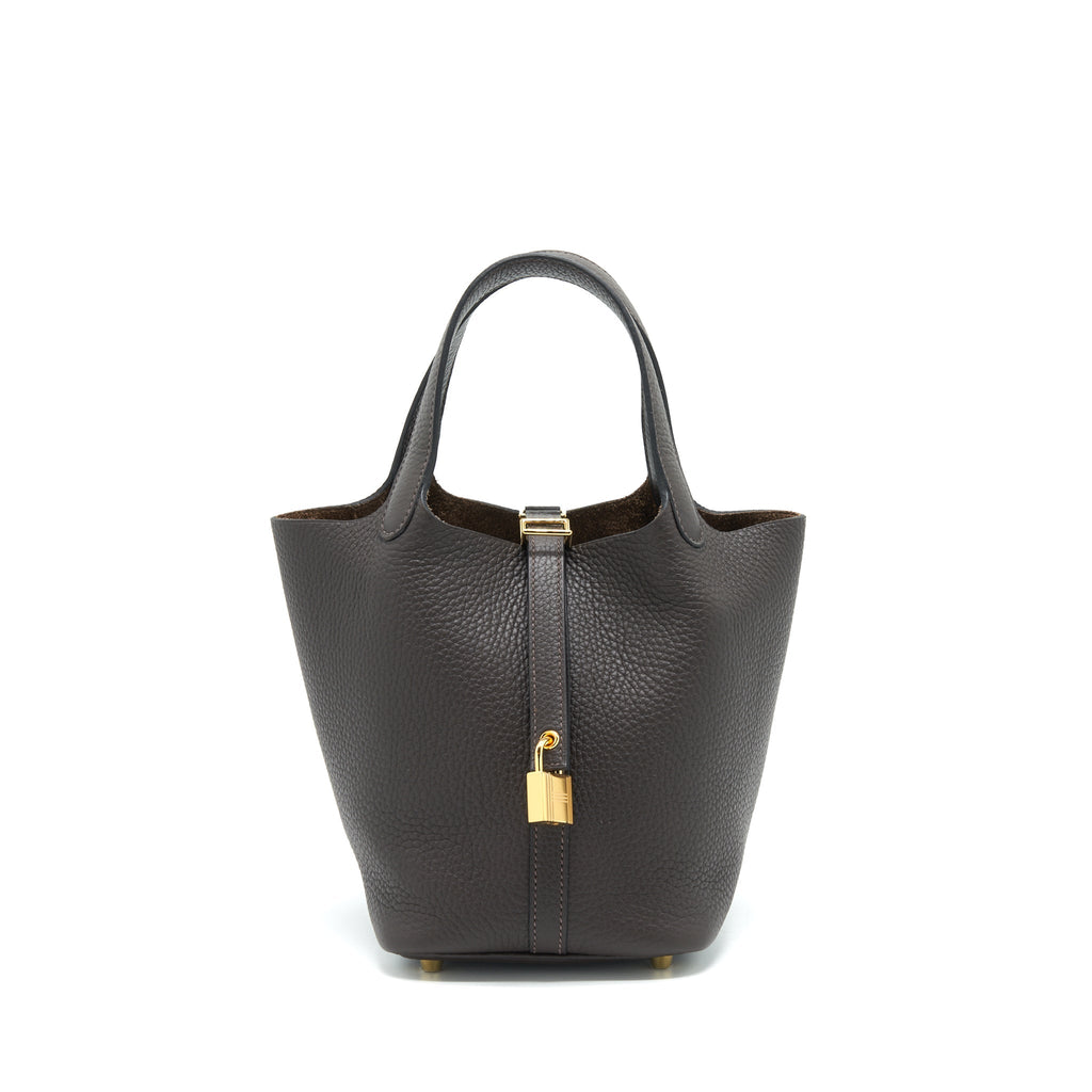 HERMES PICOTIN 18 LOCK BAG EBENE GHW
