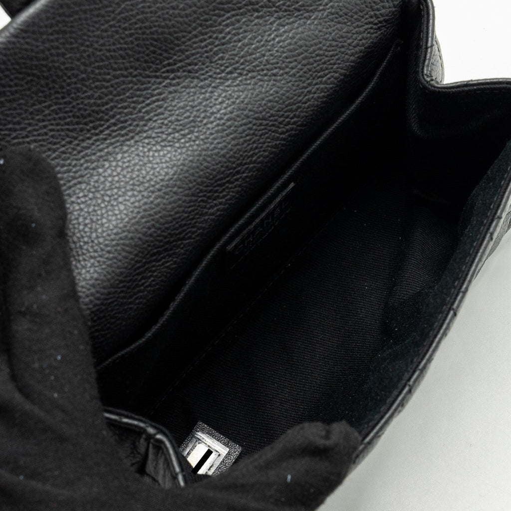 CHANEL 2.55 REISSUE BELT BAG GRAINED CALFSKIN BLACK SHW