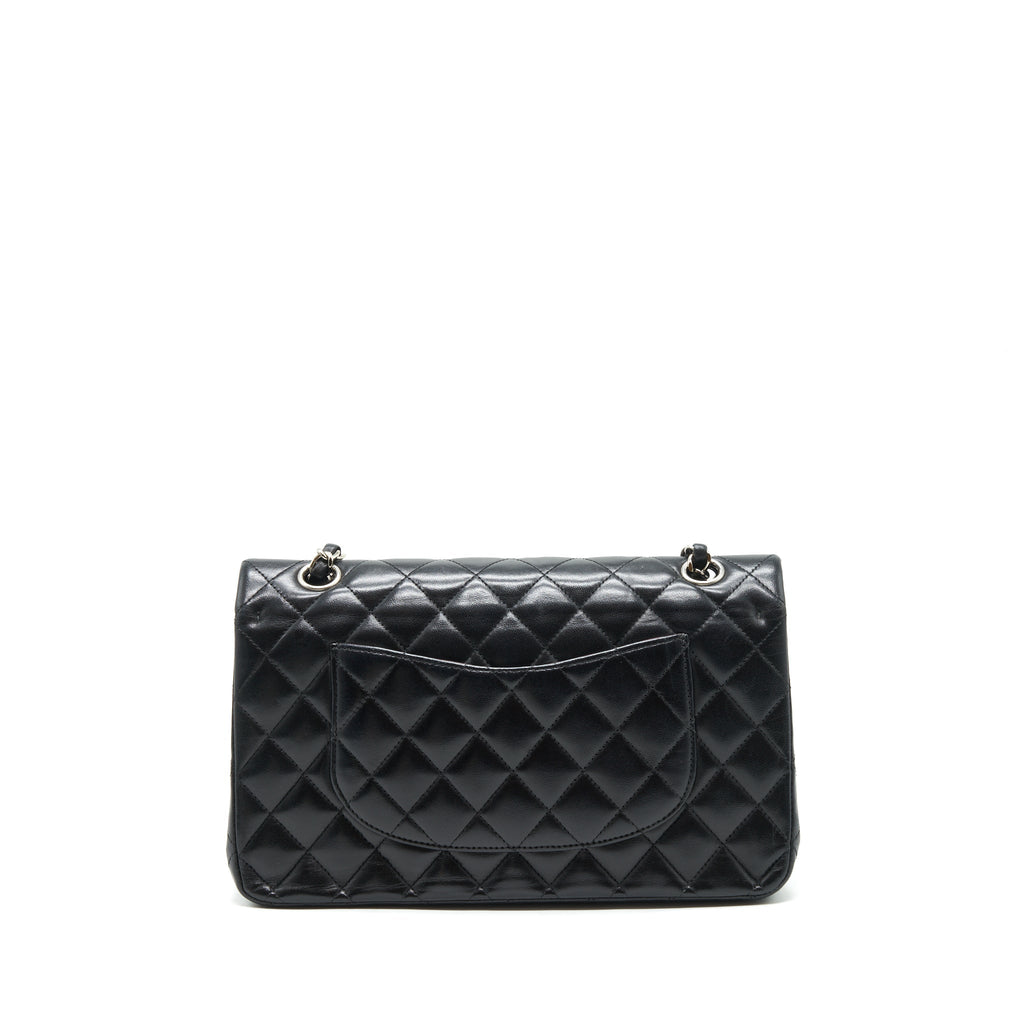 CHANEL MEDIUM CLASSIC FLAP BAG LAMBSKIN BLACK SHW