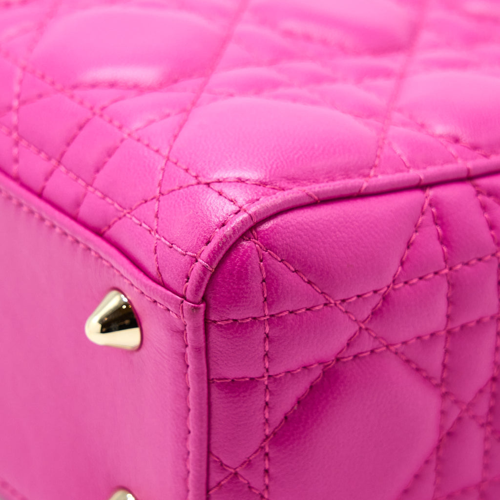 DIOR SMALL LADY DIOR LAMBSKIN PINK GHW