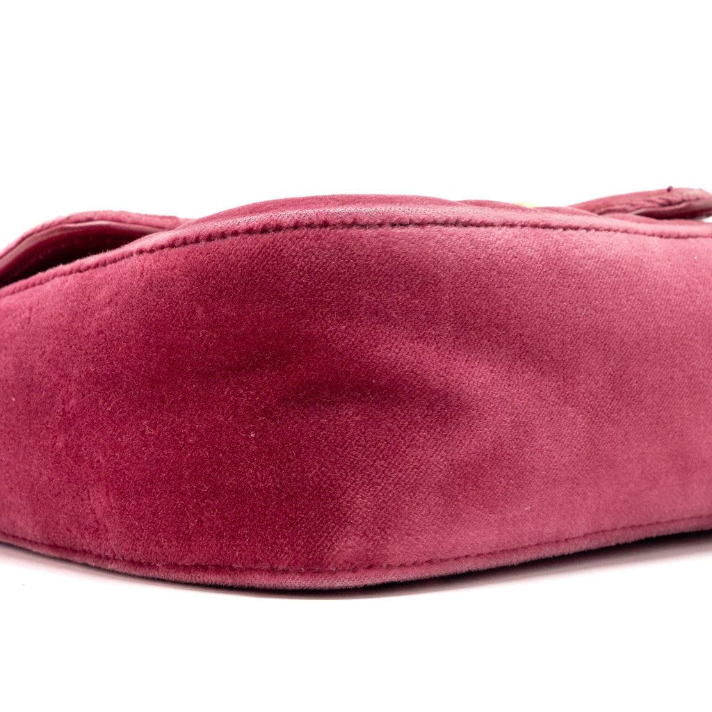 GUCCI SMALL GG MARMONT SHOULDER BAG VELVET PINK GHW