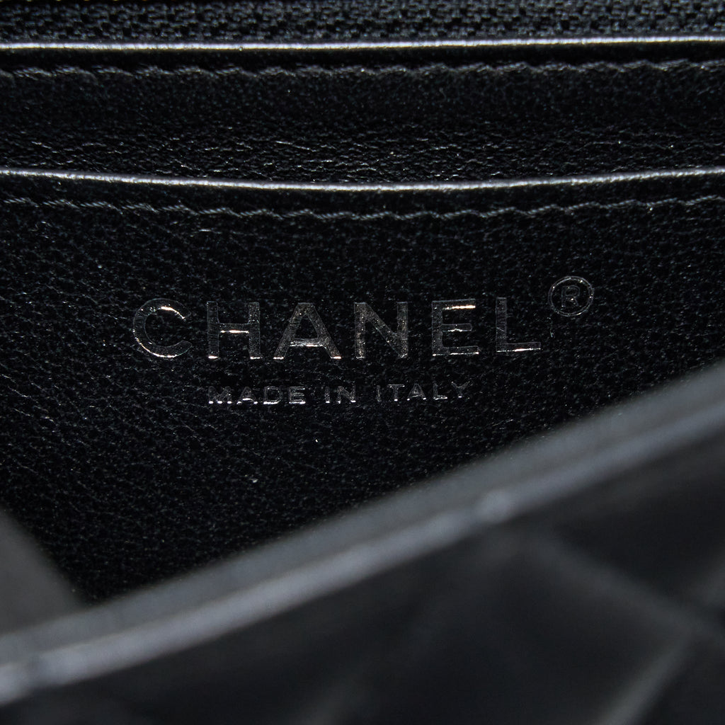 CHANEL MINI RECTANGULAR FLAP BAG LAMBSKIN BLACK SHW