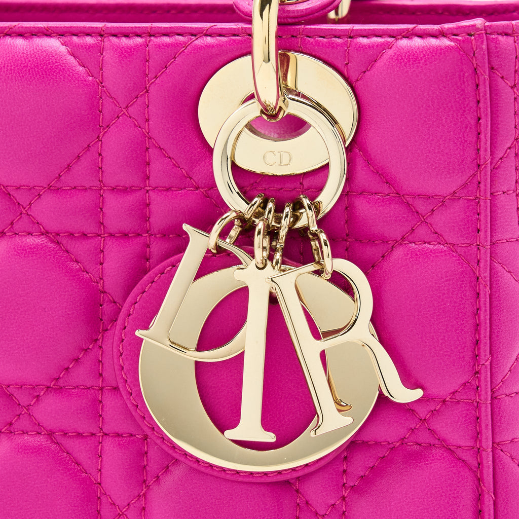 DIOR SMALL LADY DIOR LAMBSKIN PINK GHW