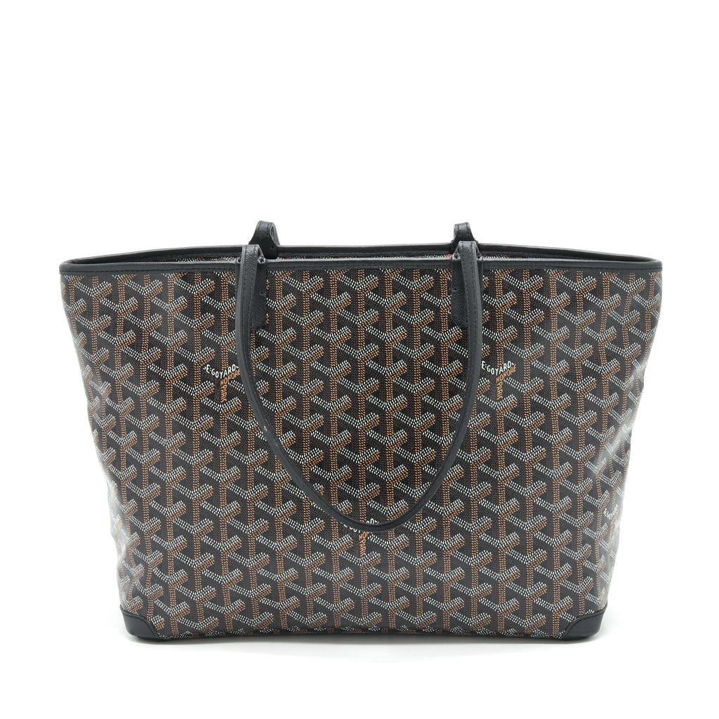 GOYARD BLACK/VIOLET GOYARDINE COATED CANVAS TOTE BAG