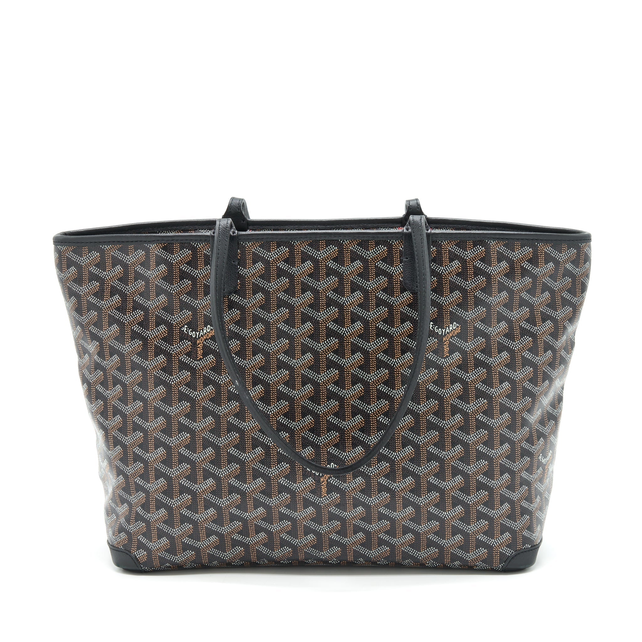 GOYARD BLACK/VIOLET GOYARDINE COATED CANVAS TOTE BAG