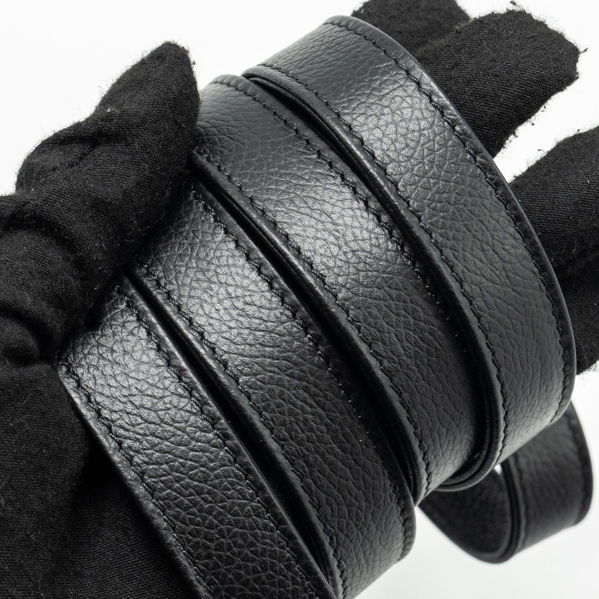 CHANEL 2.55 REISSUE BELT BAG GRAINED CALFSKIN BLACK SHW