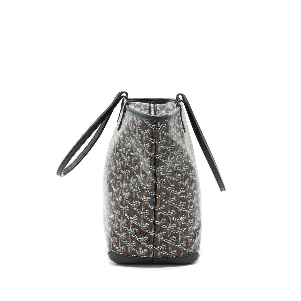 GOYARD BLACK/VIOLET GOYARDINE COATED CANVAS TOTE BAG