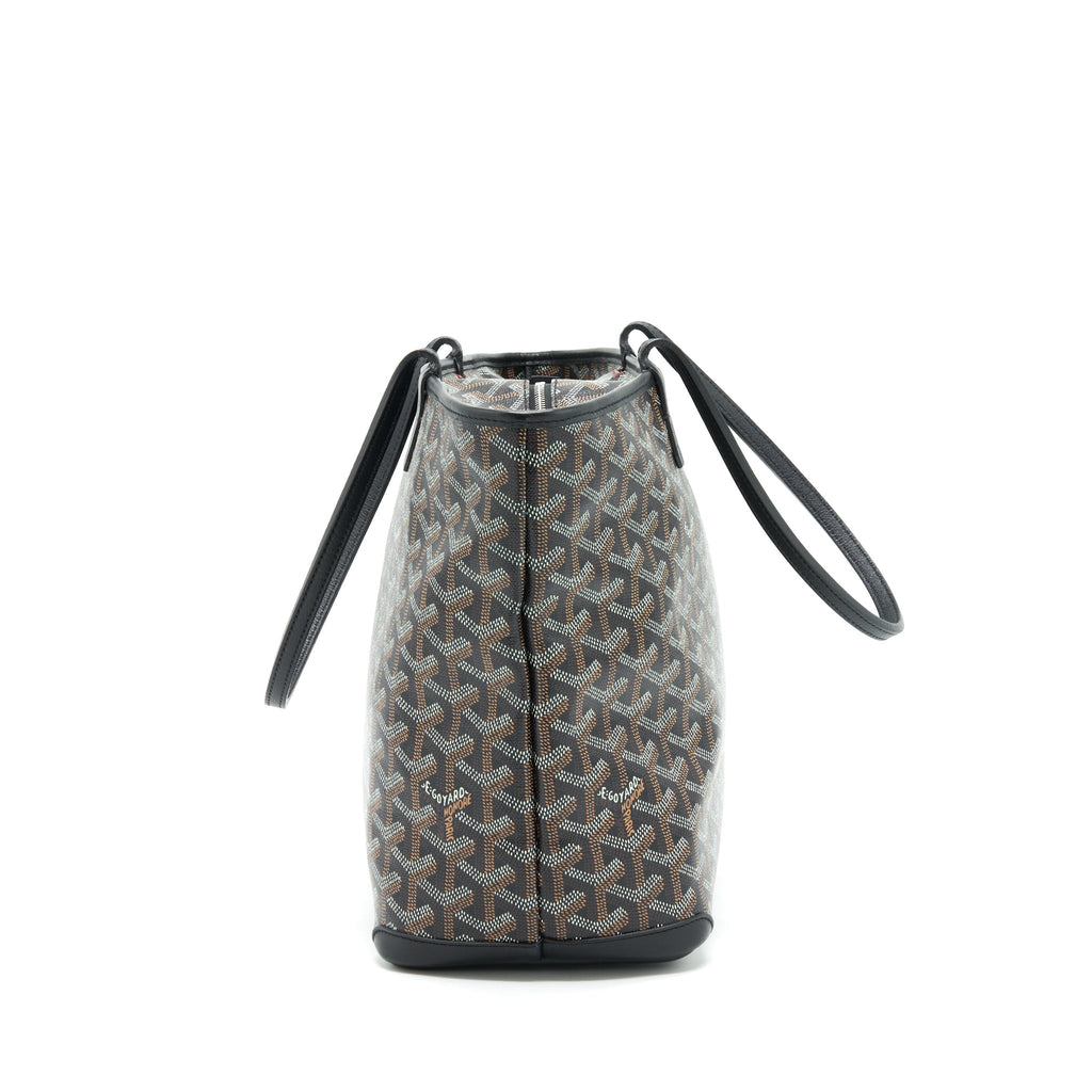 GOYARD BLACK/VIOLET GOYARDINE COATED CANVAS TOTE BAG