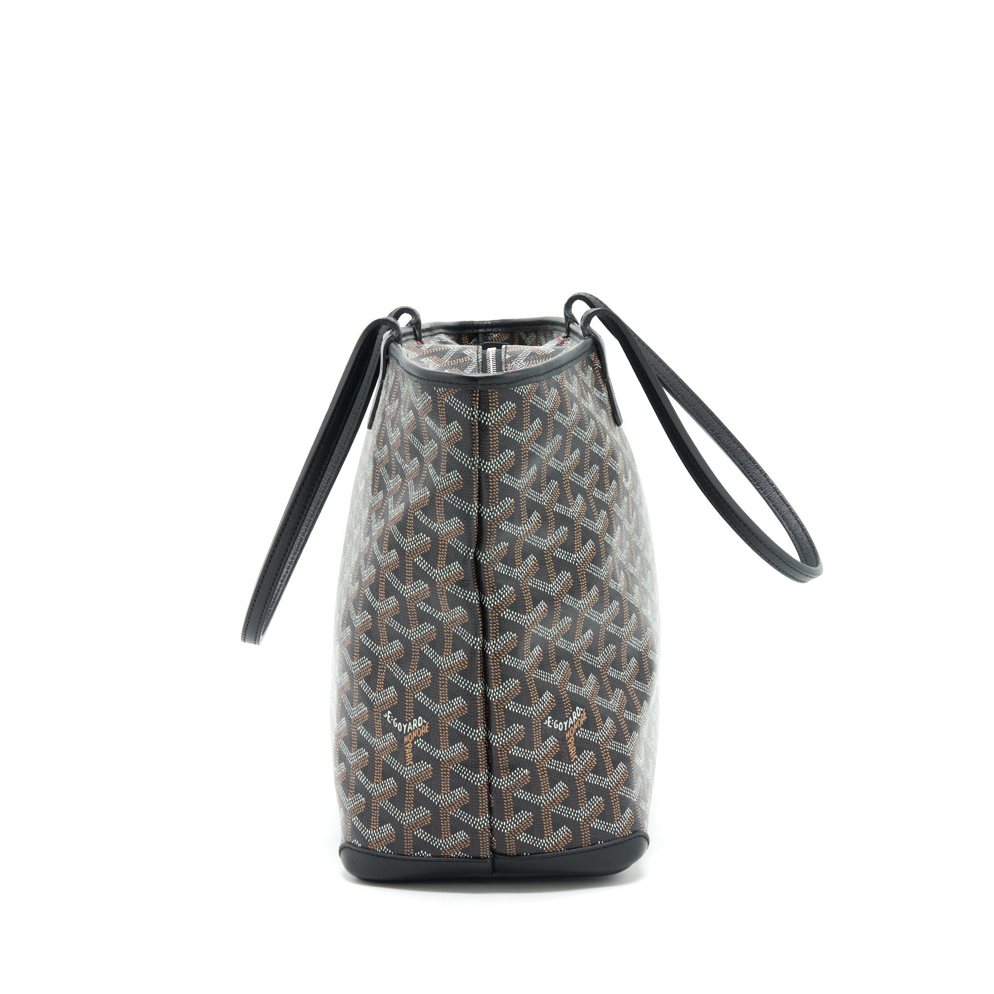 GOYARD BLACK/VIOLET GOYARDINE COATED CANVAS TOTE BAG