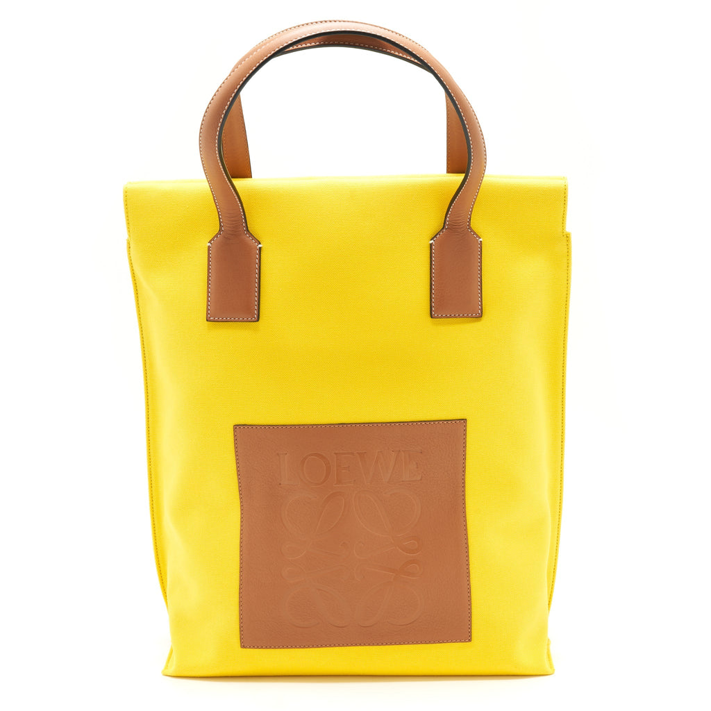 LOEWE TOTE BAG CANVAS YELLOW/GOLD SHW