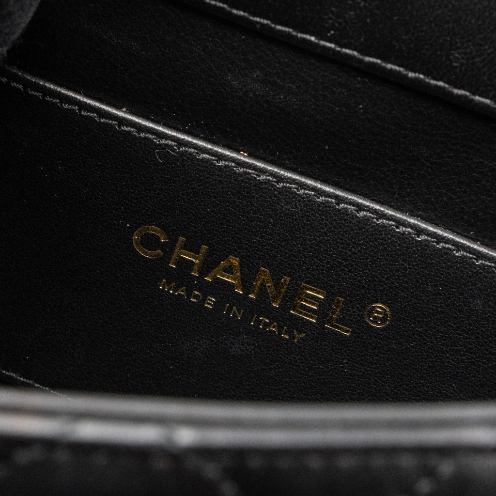 CHANEL LIMITED EDITION QUILTED FLAP BAG LAMBSKIN BLACK GHW (MICROCHIP)